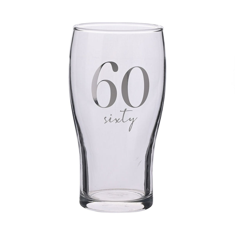 Milestones Beer Glass 60th Birthday