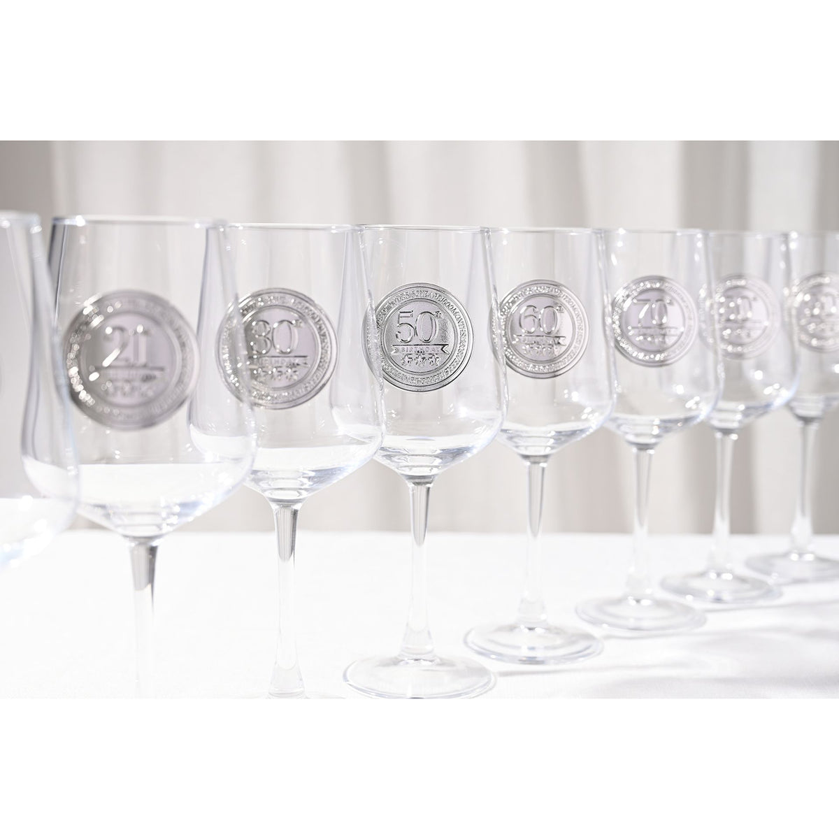 Milestones Badged Wine Glass - 50
