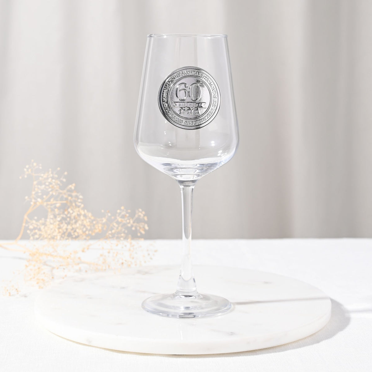 Milestones Badged Wine Glass - 60