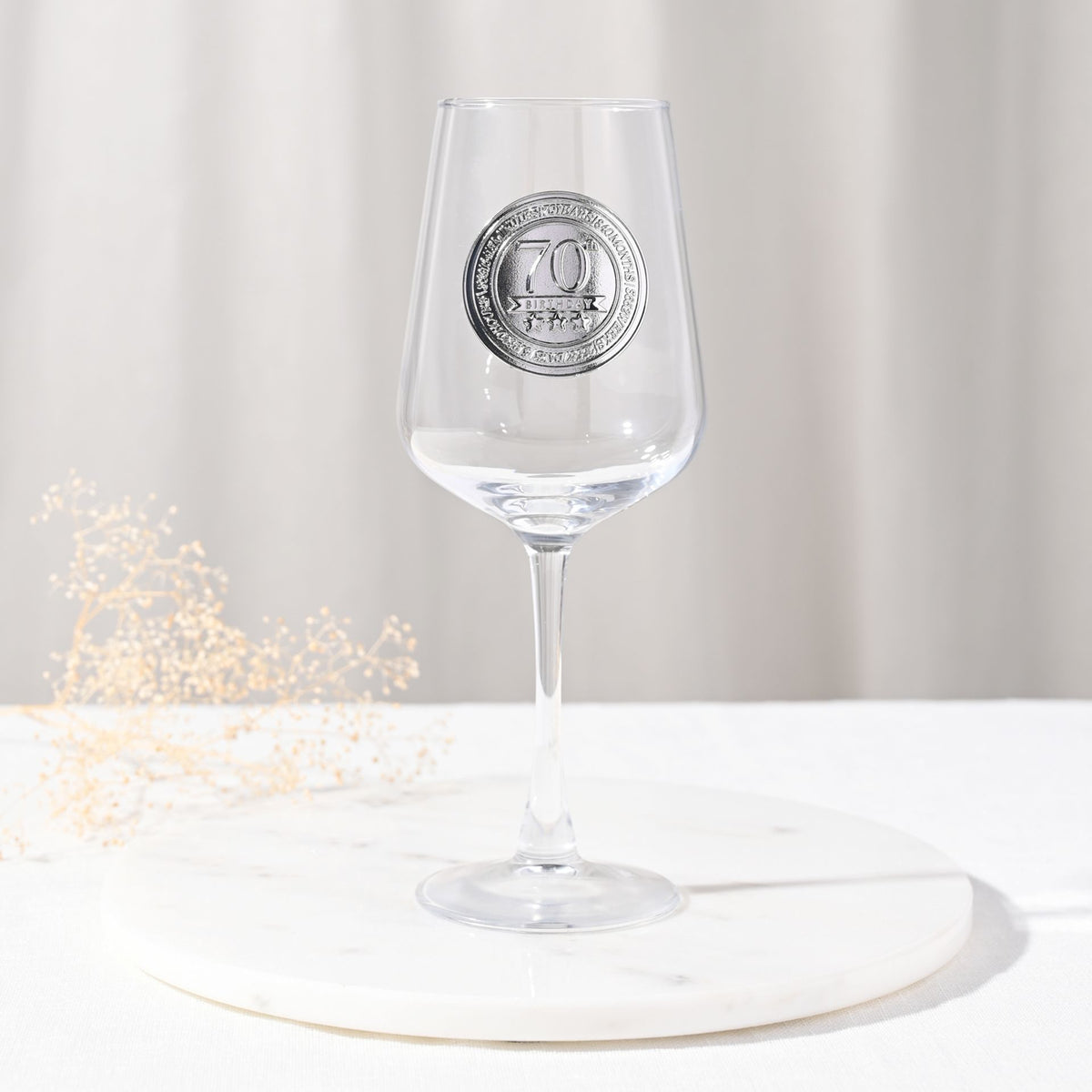 Milestones Badged Wine Glass - 70