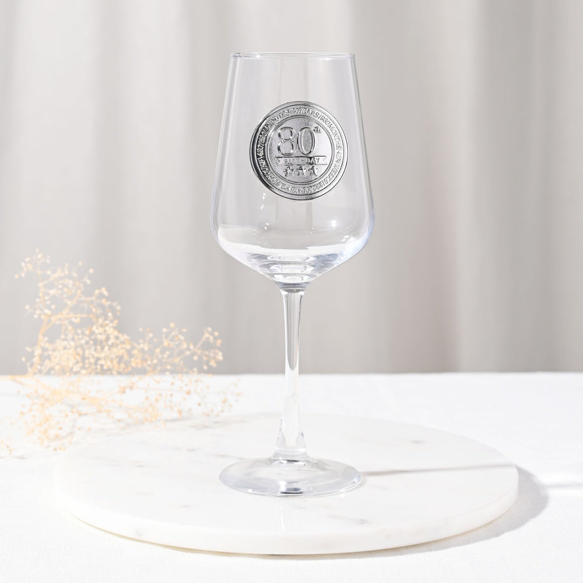 Milestones Badged Wine Glass - 80