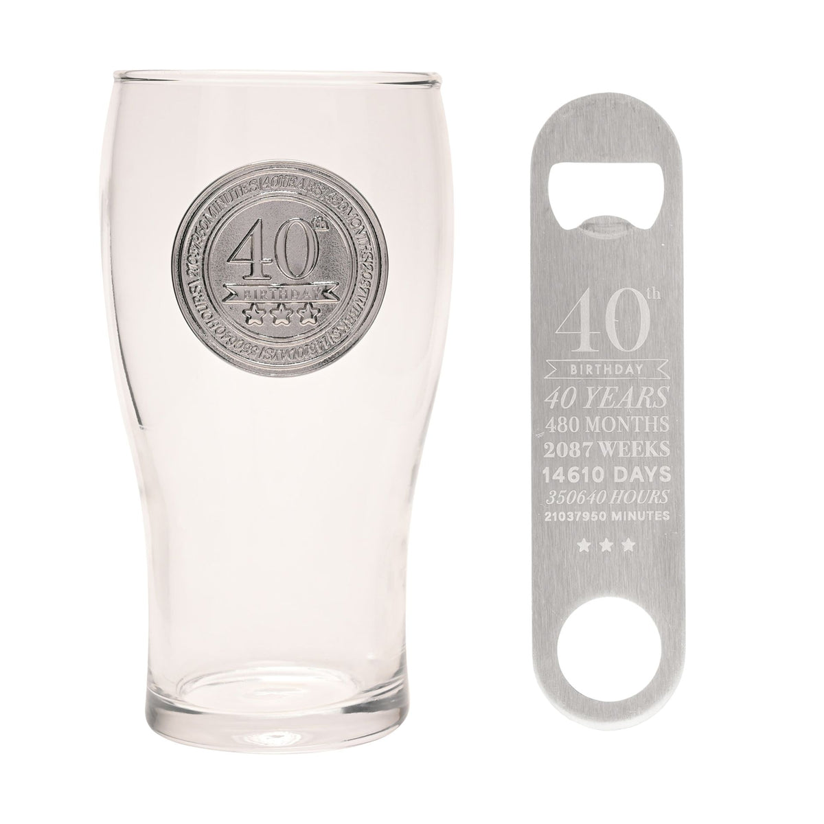 Milestones Pint Glass & Bottle Opener - 40