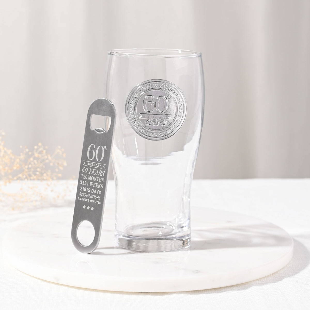 Milestones Pint Glass & Bottle Opener - 60