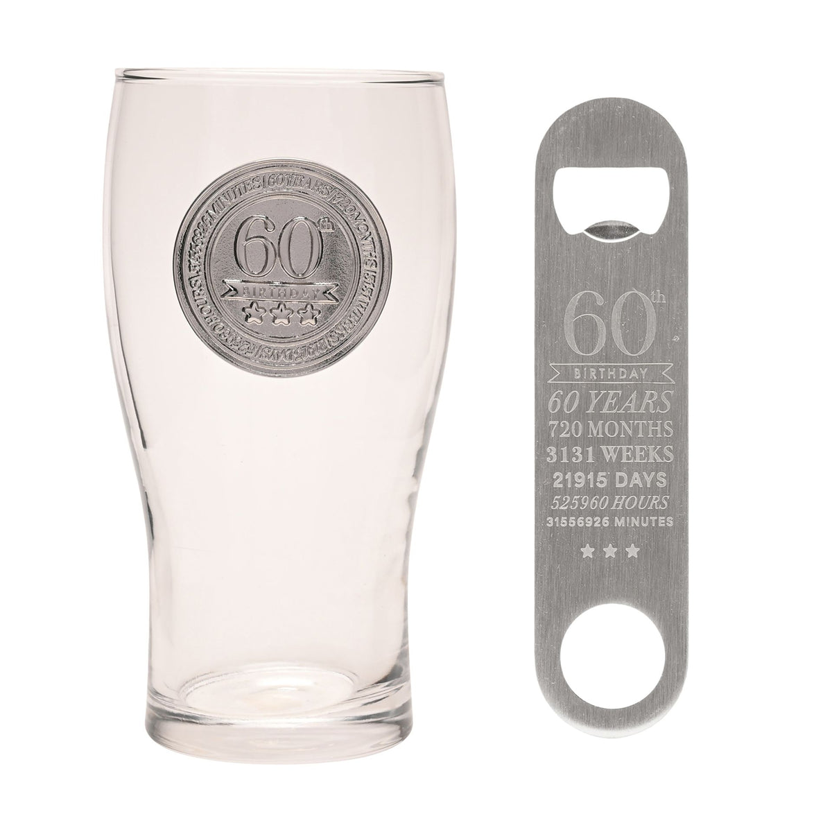 Milestones Pint Glass & Bottle Opener - 60