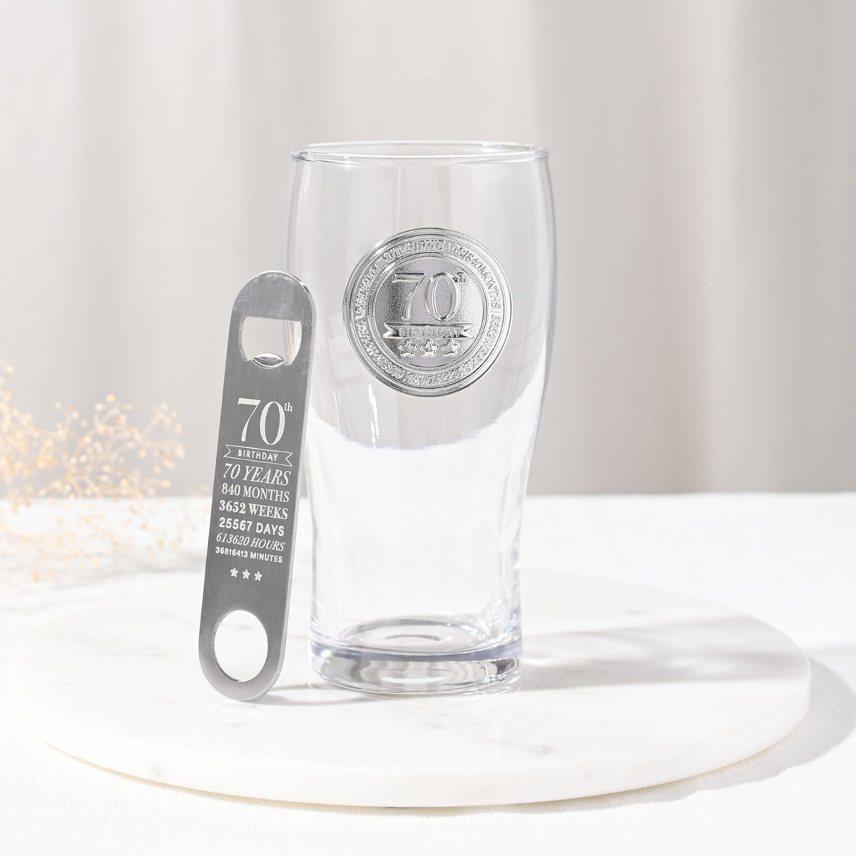 Milestones Pint Glass & Bottle Opener - 70