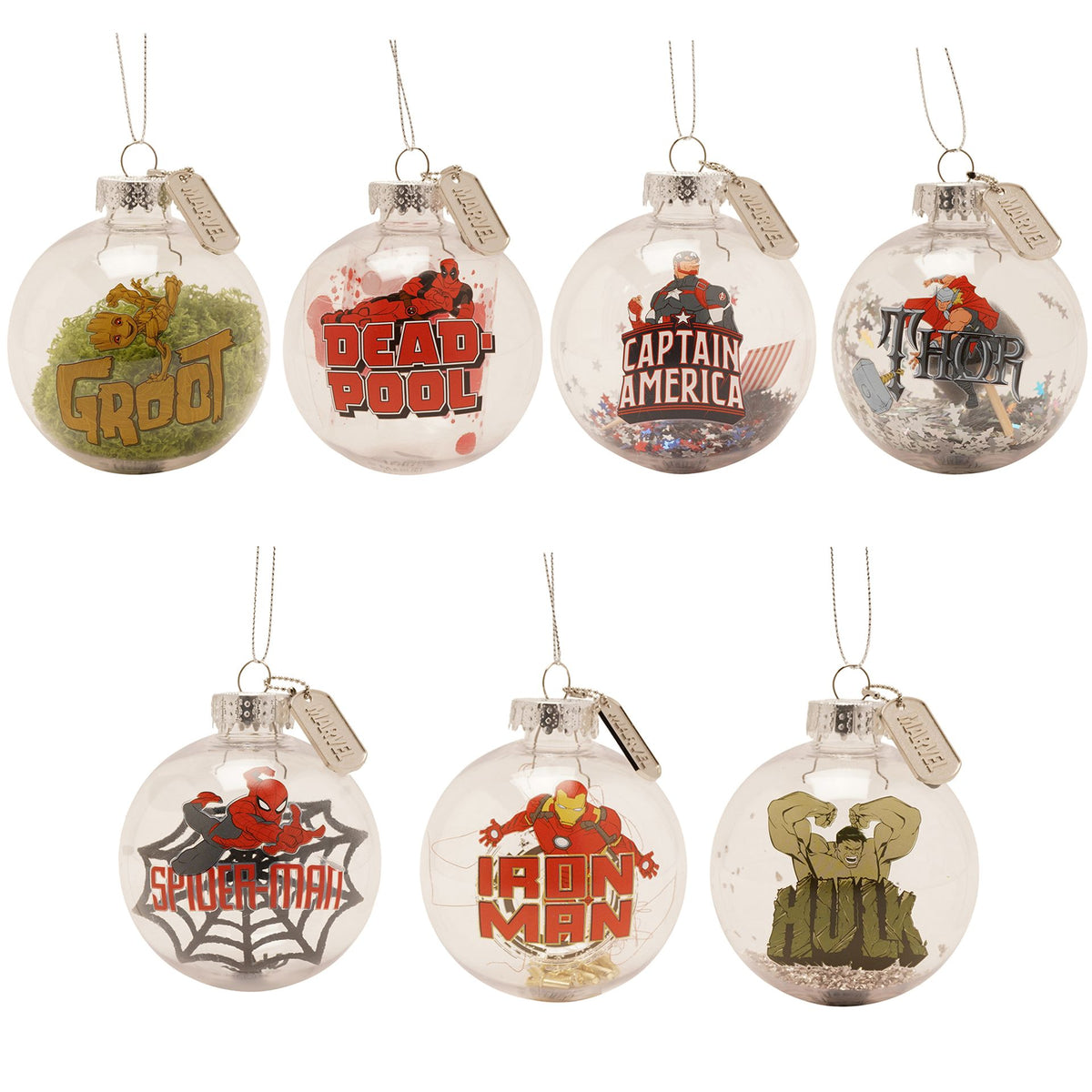 Marvel The Avengers Set of 7 Filled Baubles