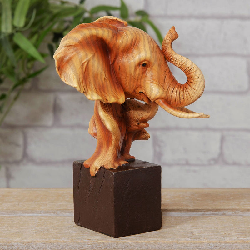 Naturecraft Wood Effect Resin Figurine - Elephants