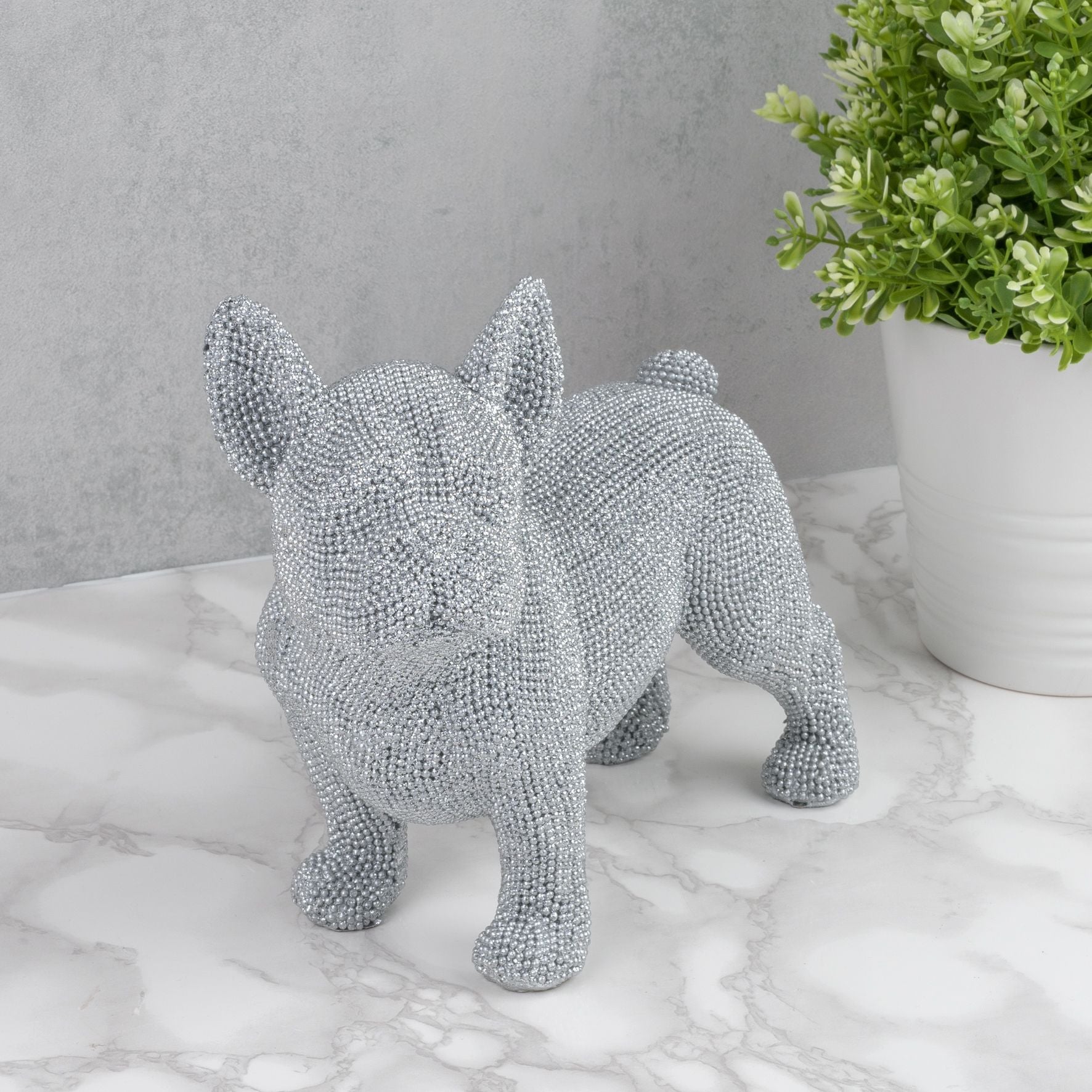 Diamante French Bulldog Standing Ornament 19 cm