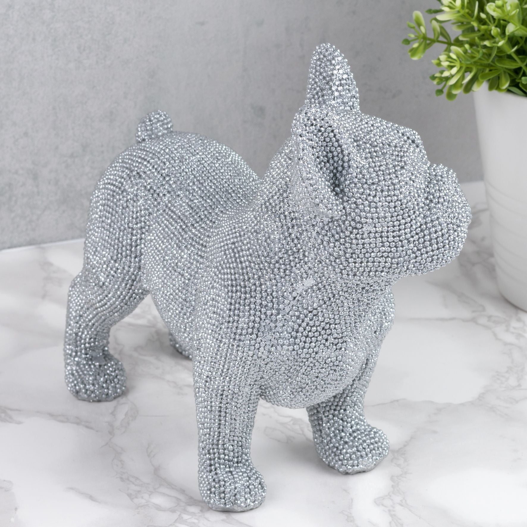 Diamante French Bulldog Standing Ornament 19 cm