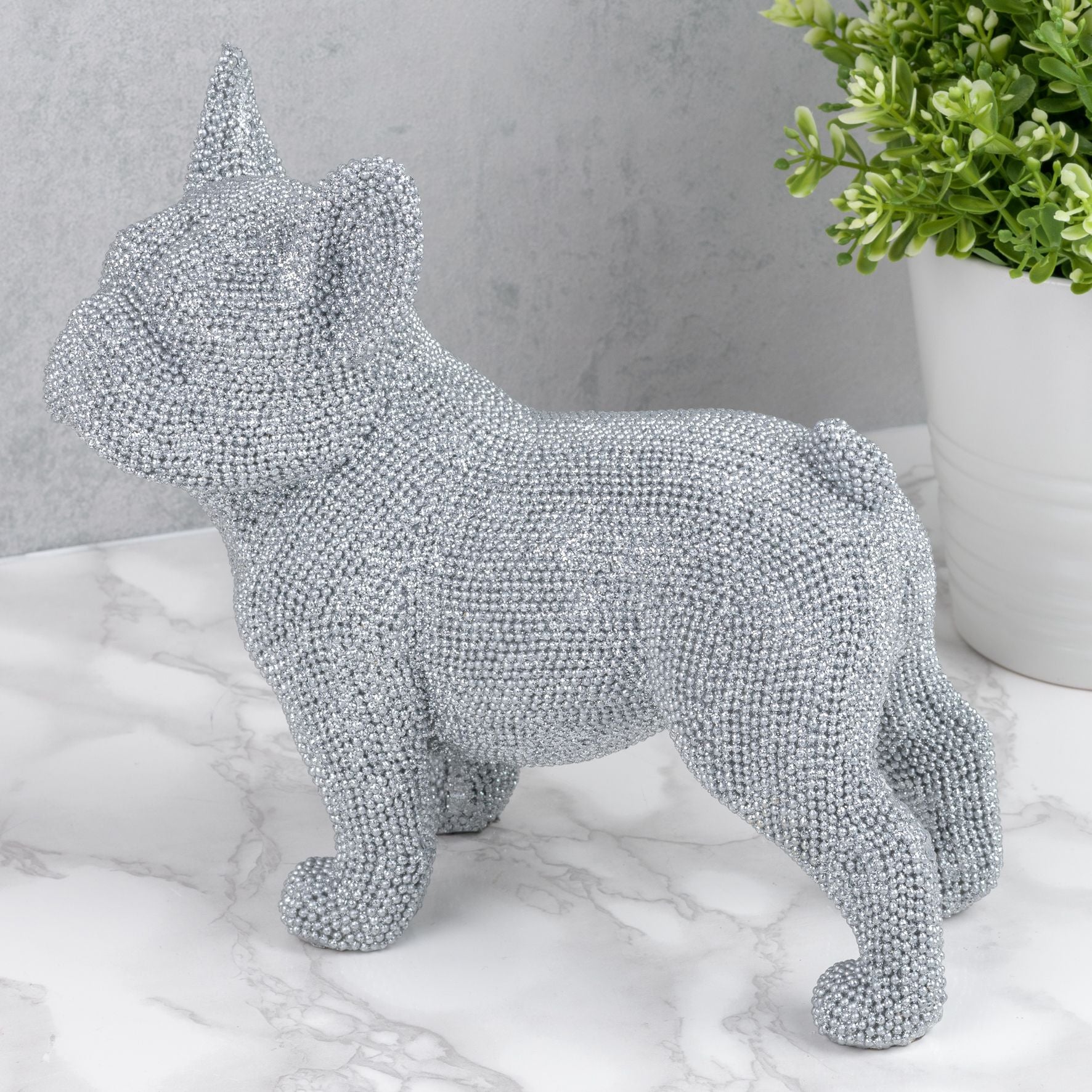 Diamante French Bulldog Standing Ornament 19 cm