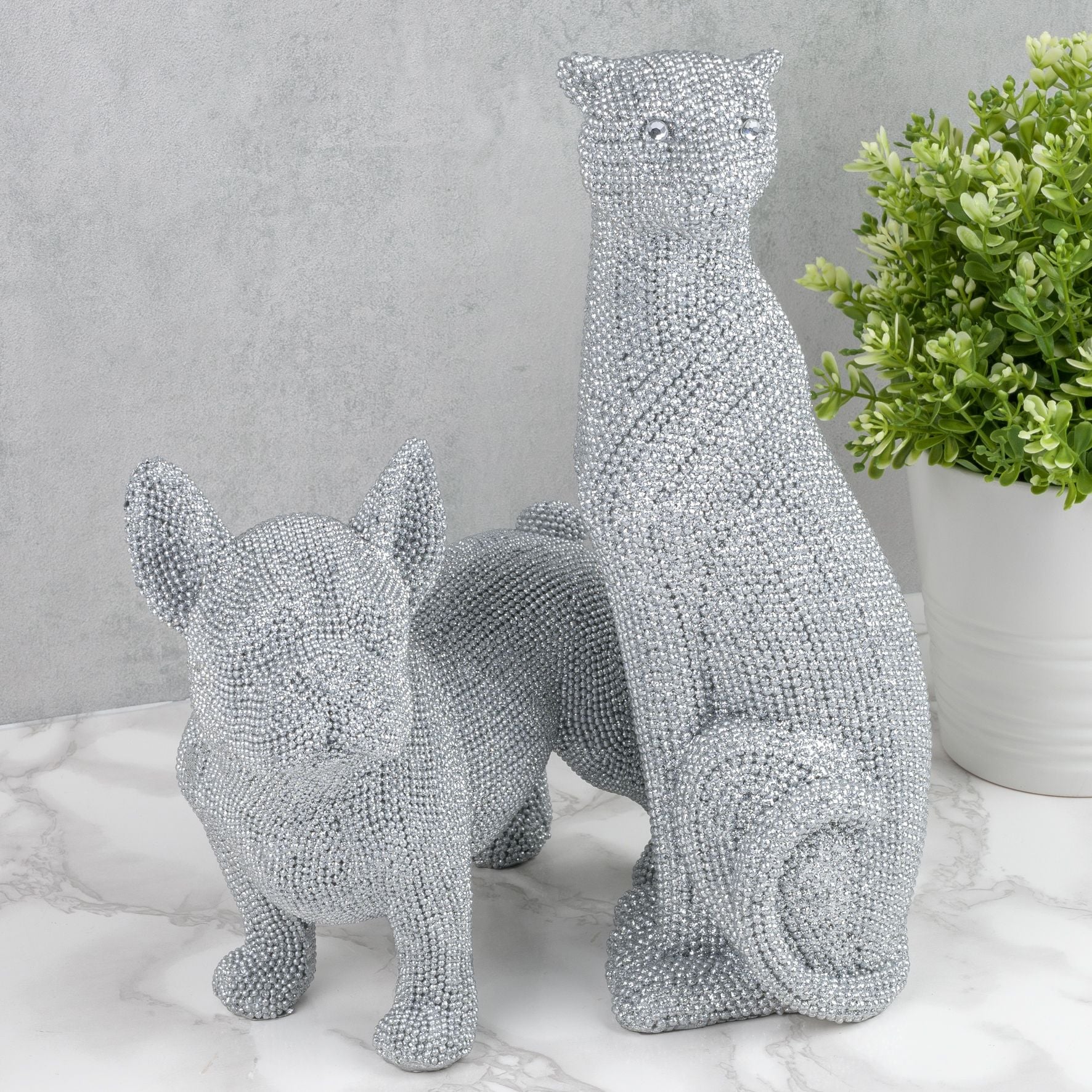 Diamante French Bulldog Standing Ornament 19 cm