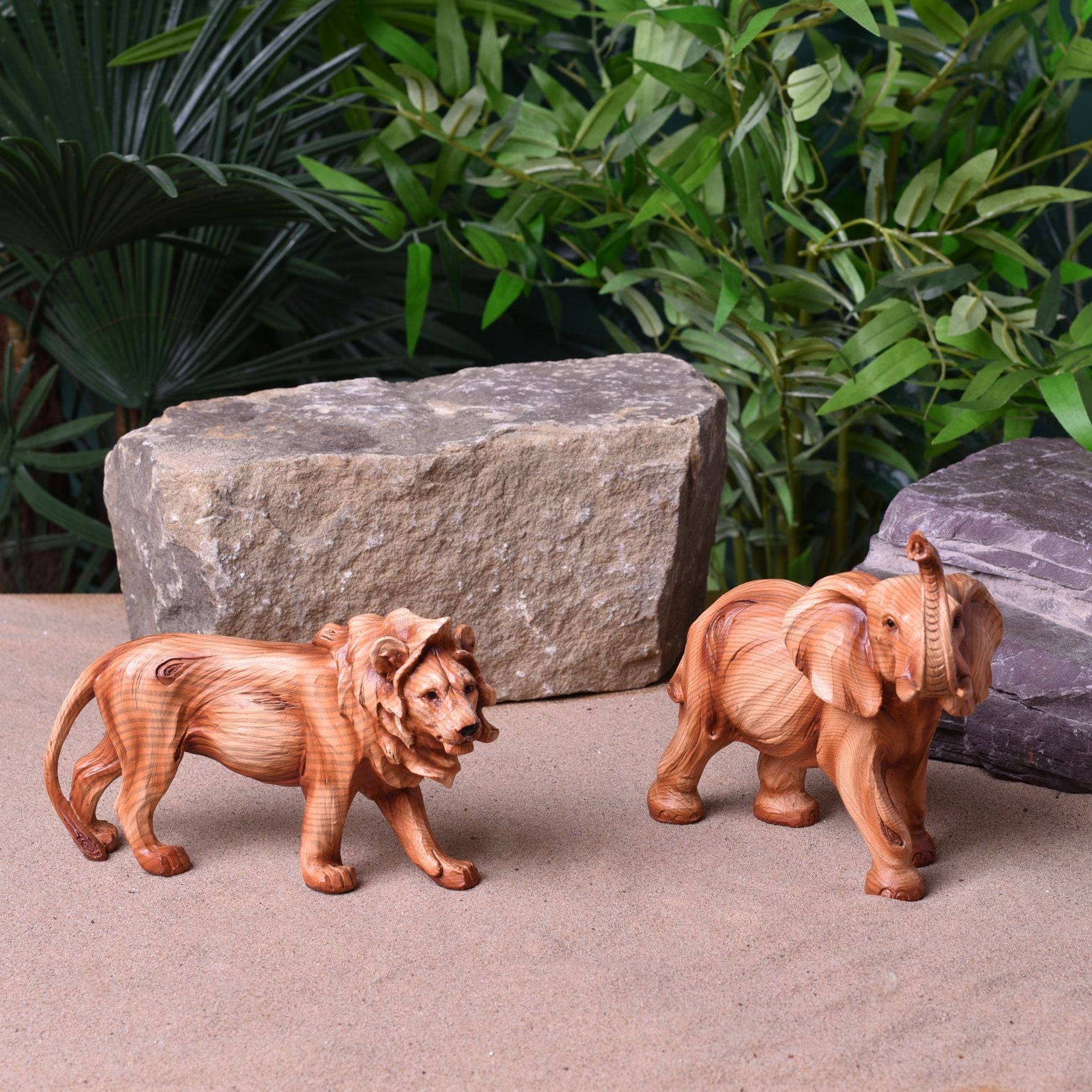 Naturecraft Wood Effect Resin Figurine - Elephant