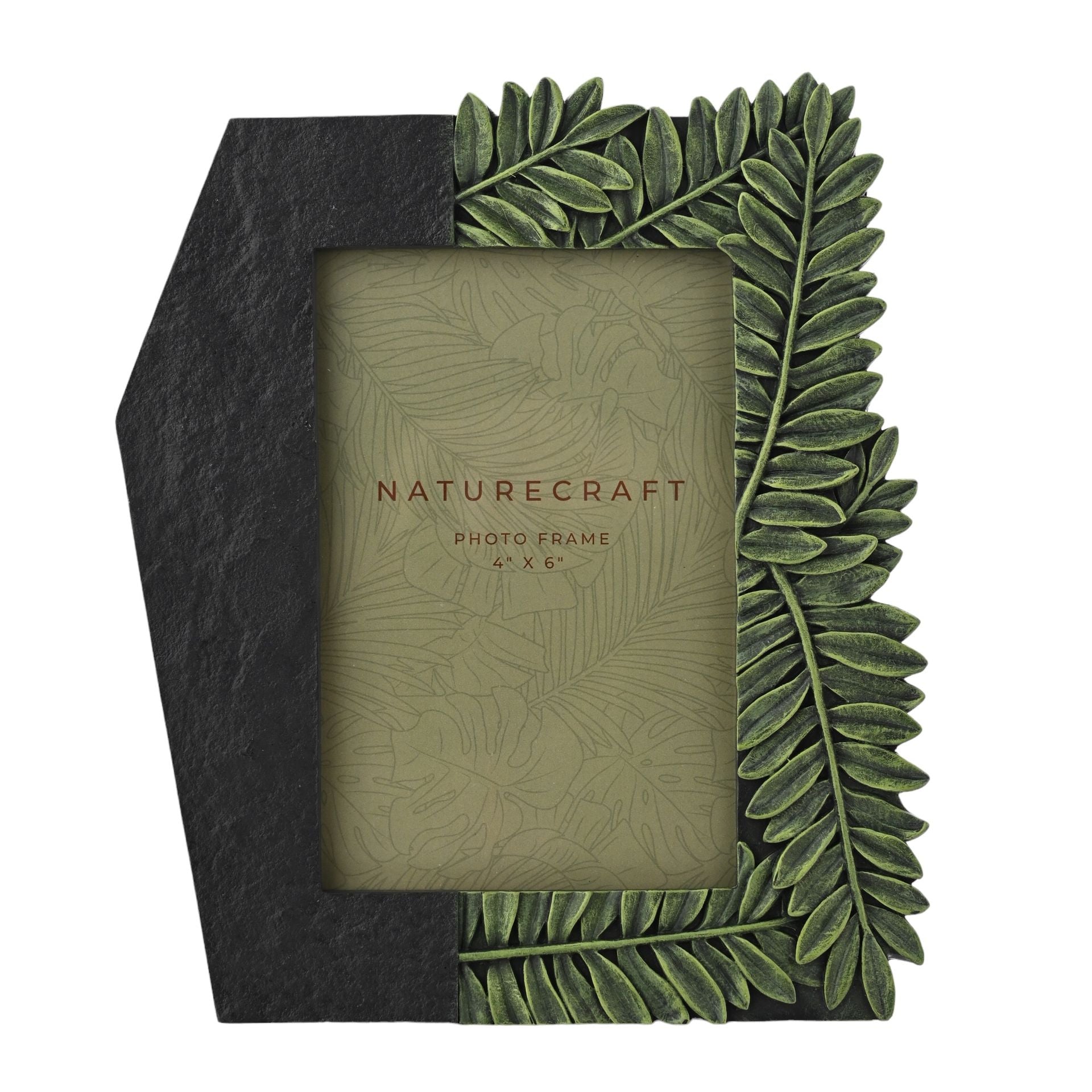 Naturecraft Flagstone Fern Leaf Resin Photo Frame 4" x 6"