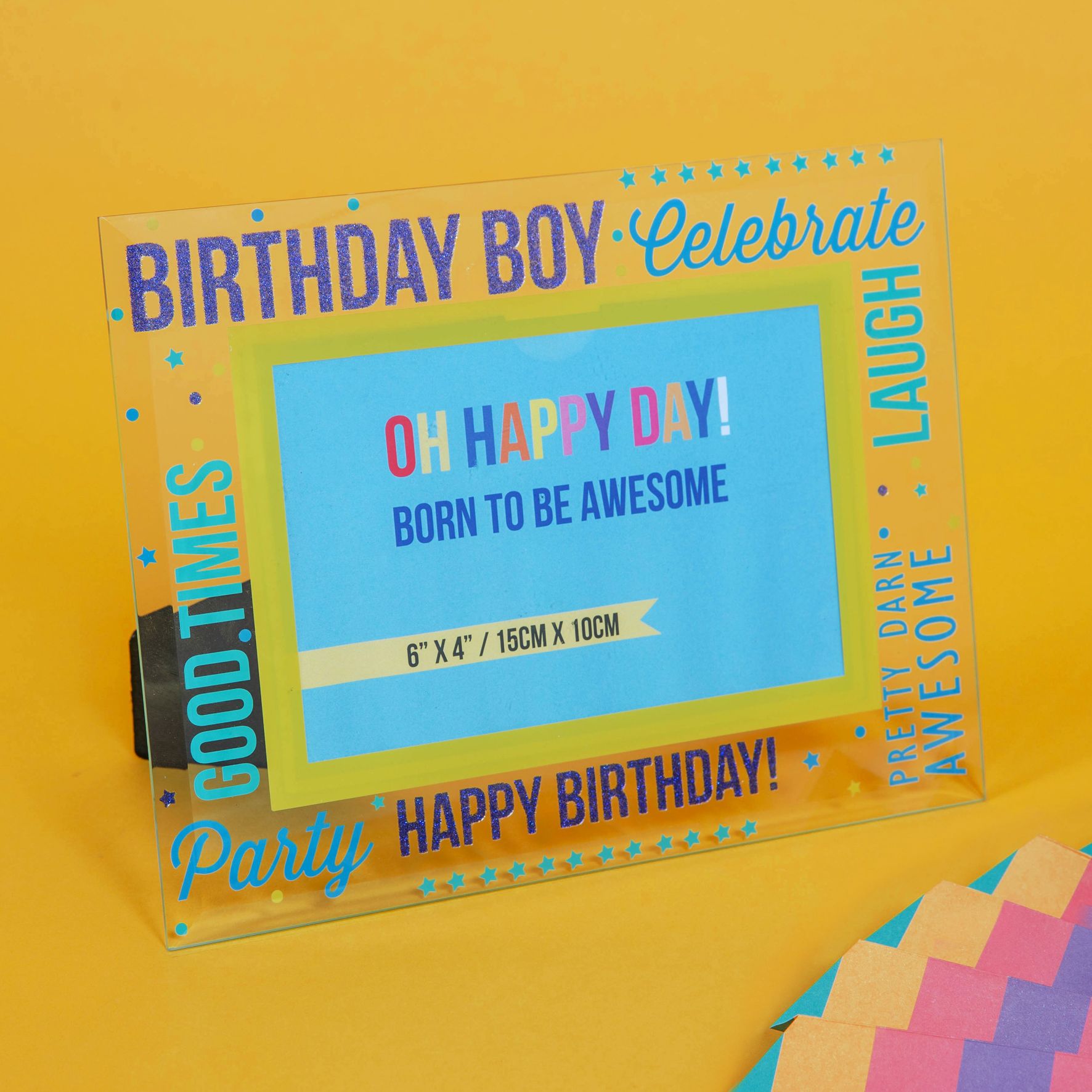 Oh Happy Day! Glass Photo Frame 6" x 4" Birthday Boy