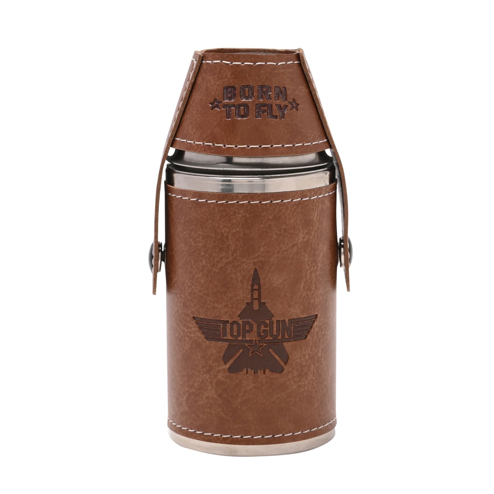 Top Gun Metal Travel Flask 6oz - Brown