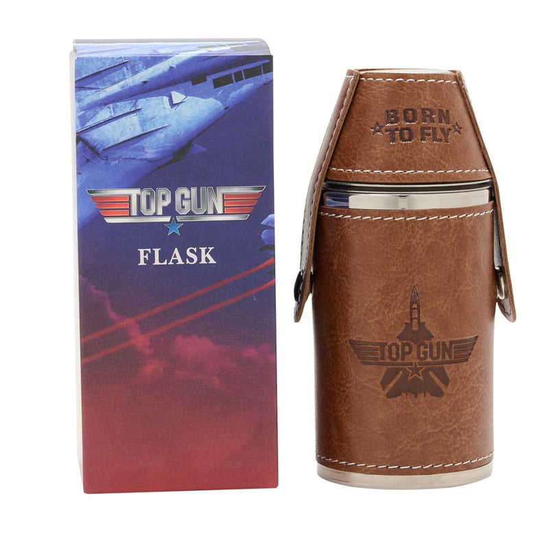 Top Gun Metal Travel Flask 6oz - Brown