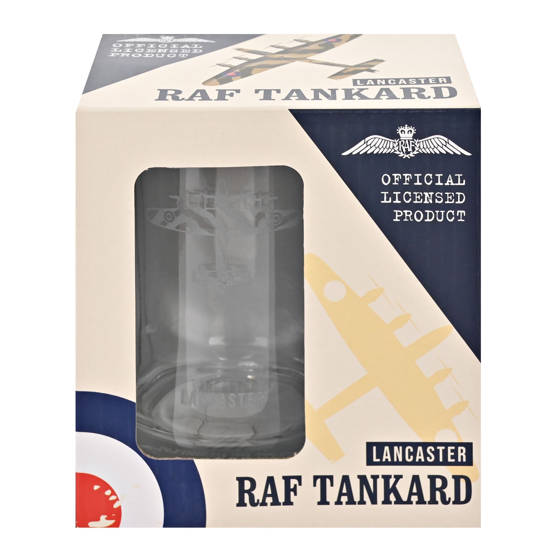 RAF Etched Glass Tankard - Lancaster Bomber