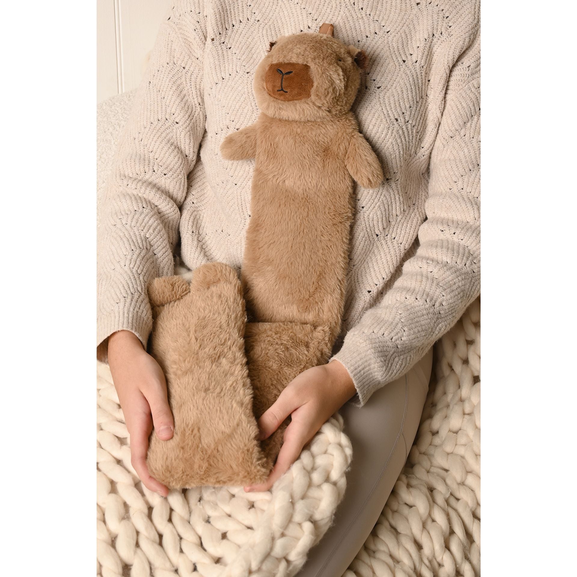 The Feel Good Club Capybara 1.7L Long Hot Water Bottle