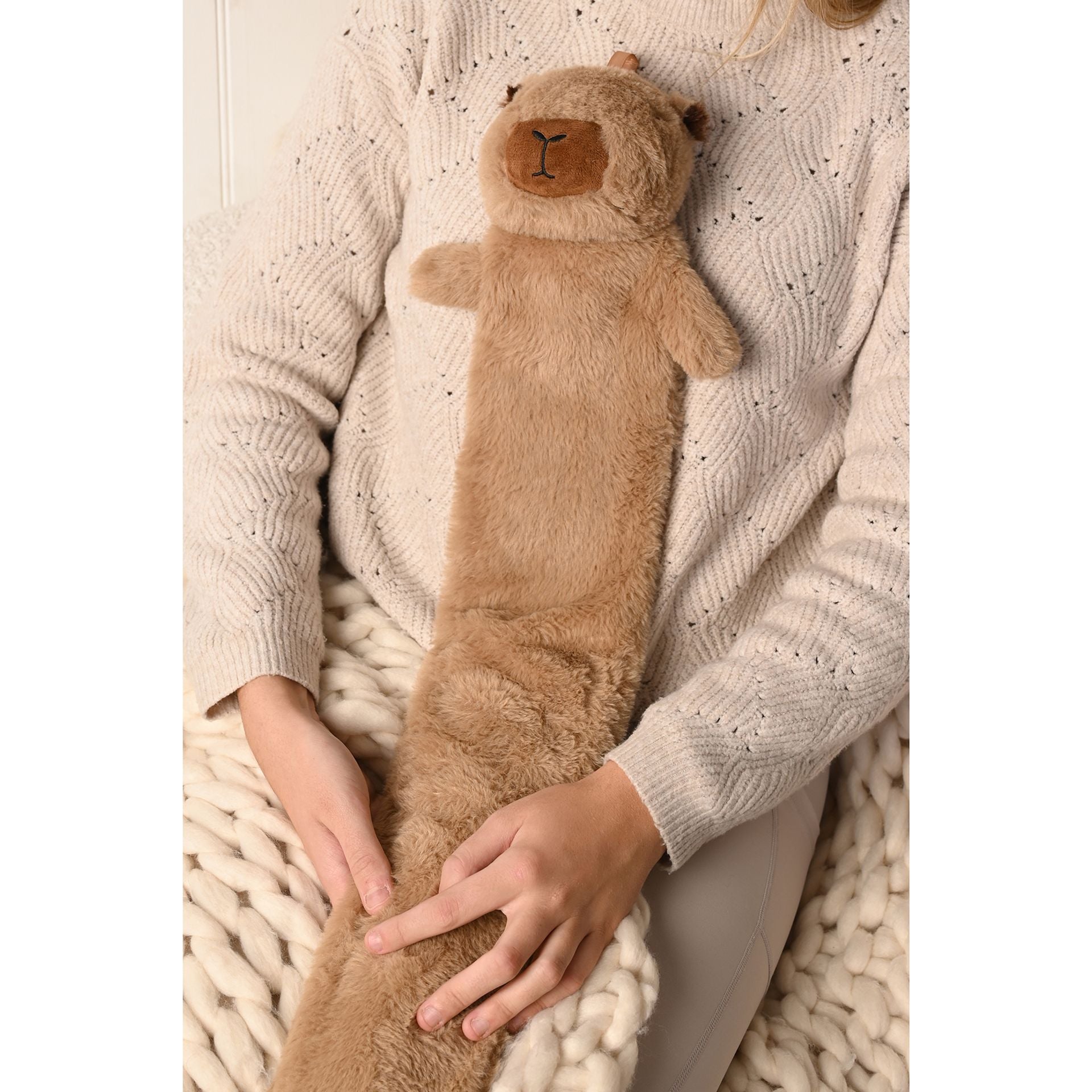 The Feel Good Club Capybara 1.7L Long Hot Water Bottle