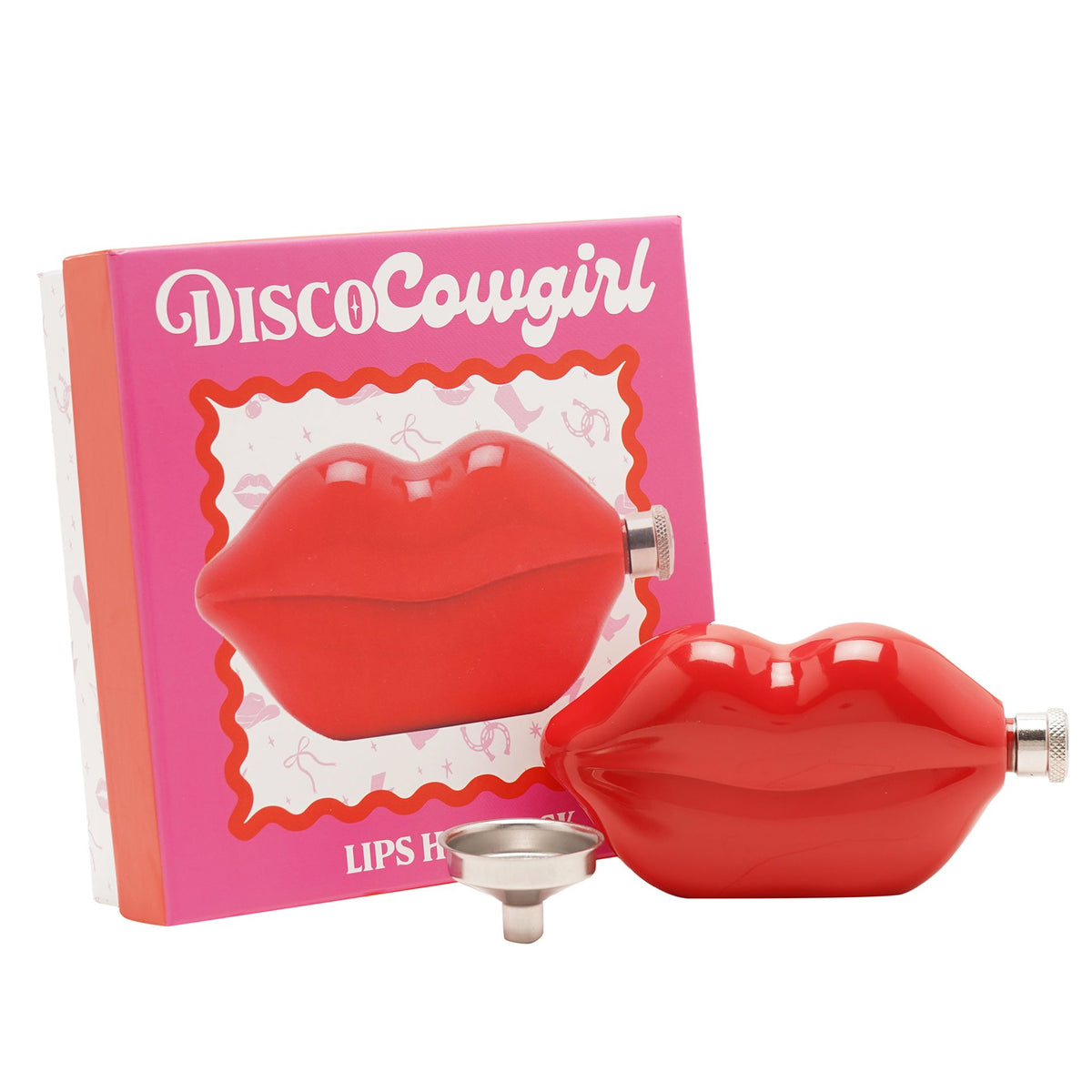 The Feel Good Club Red Lips Shaped Hip Flask 5oz