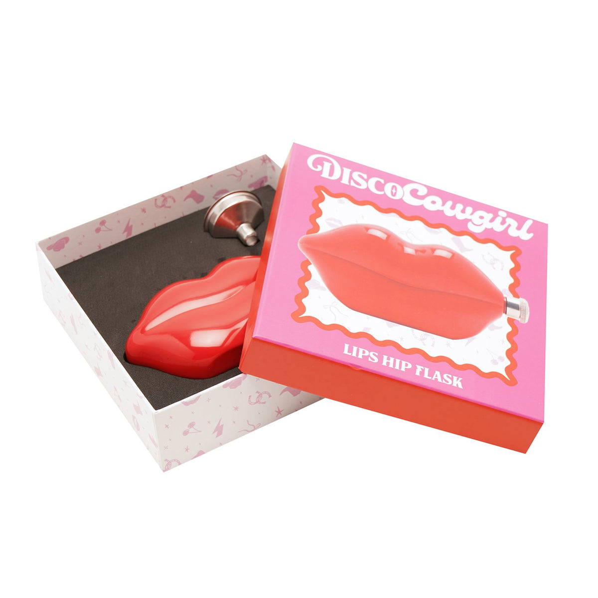 The Feel Good Club Red Lips Shaped Hip Flask 5oz