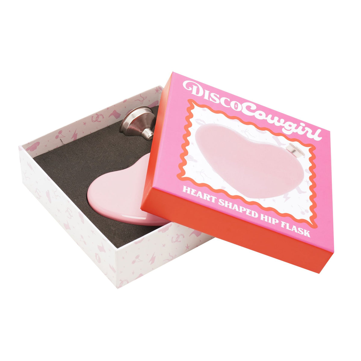 The Feel Good Club Pink Heart Shaped Hip Flask 5oz
