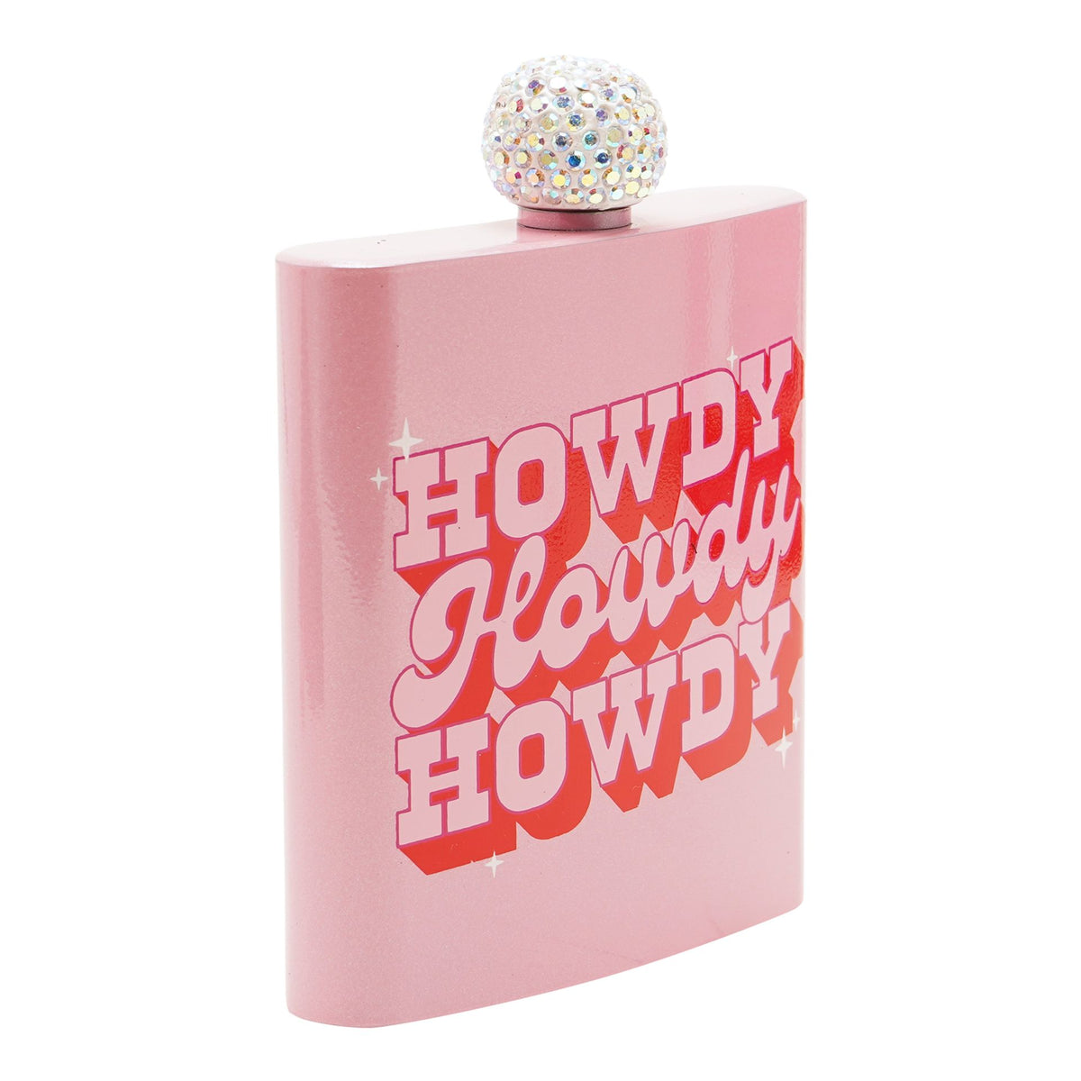 The Feel Good Club Howdy Pink Glitter Hip Flask