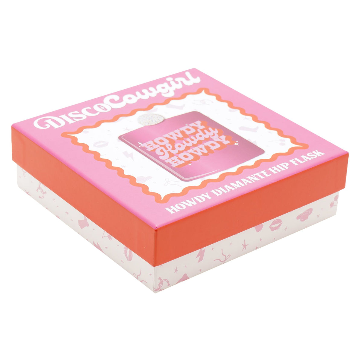 The Feel Good Club Howdy Pink Glitter Hip Flask