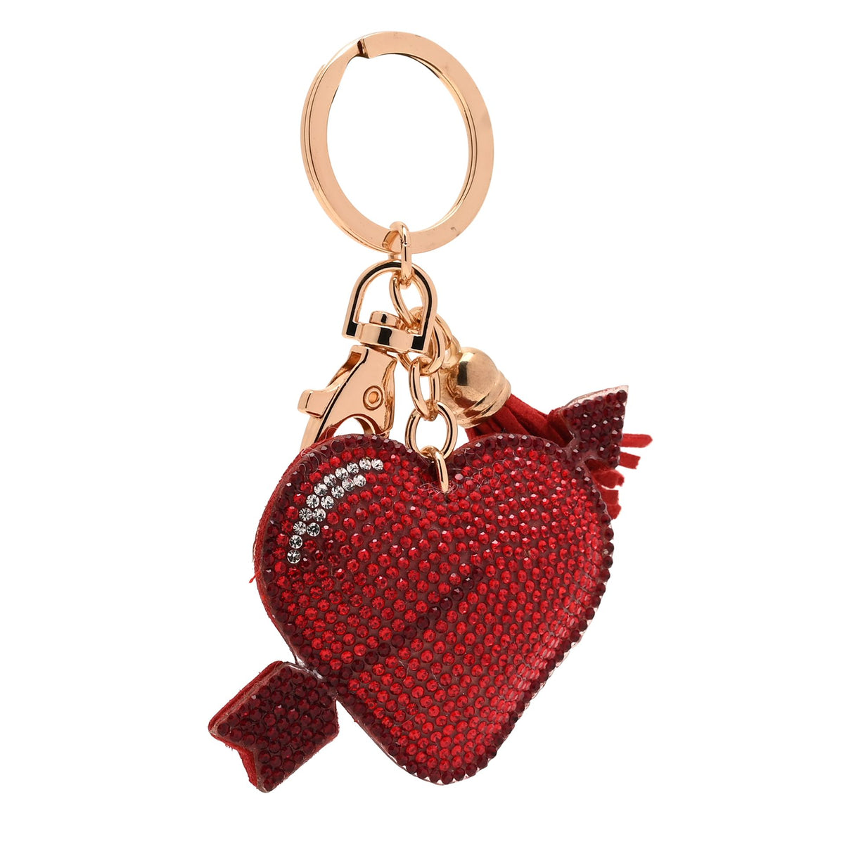 The Feel Good Club Lovestruck Heart Diamante Bag Charm Keyring