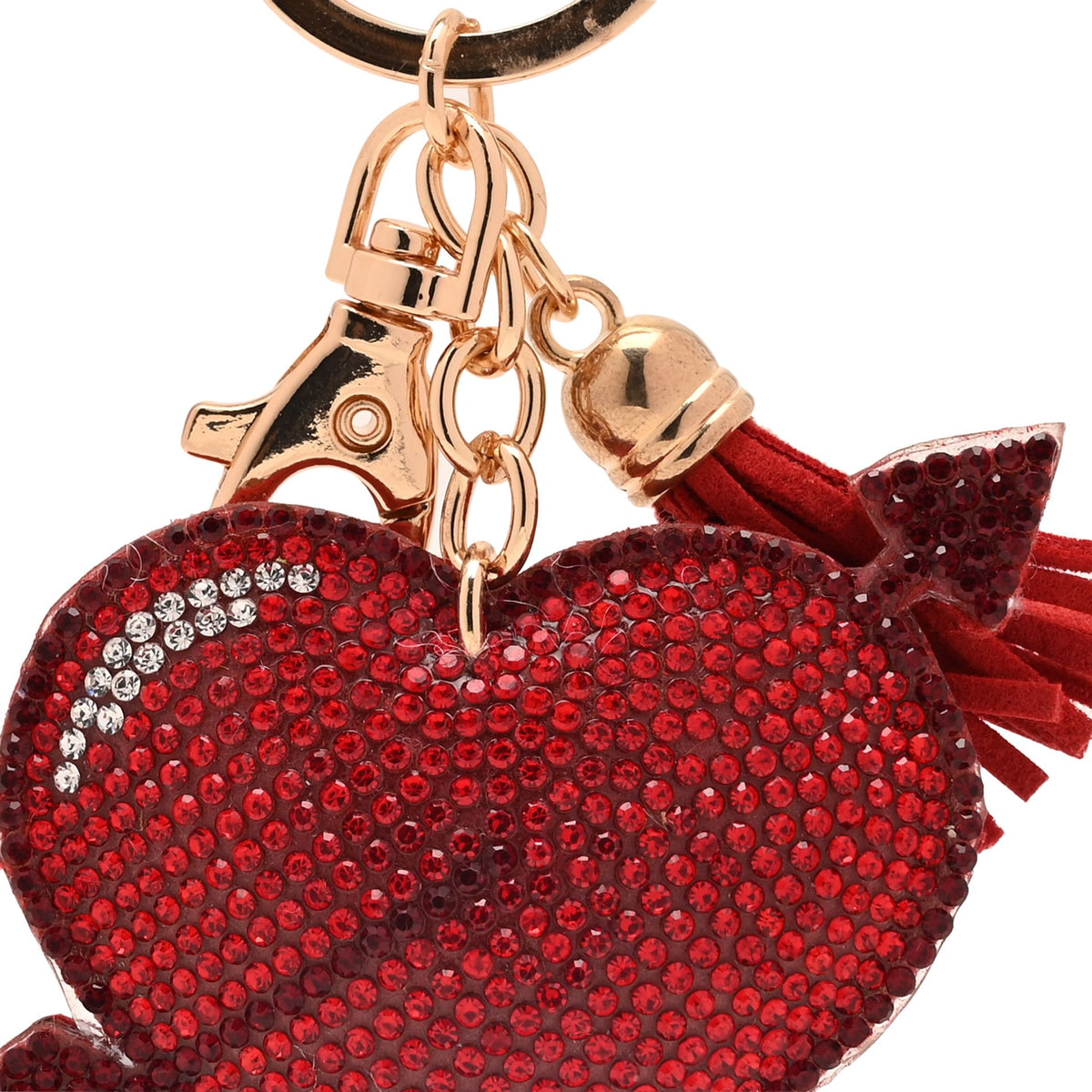 The Feel Good Club Lovestruck Heart Diamante Bag Charm Keyring
