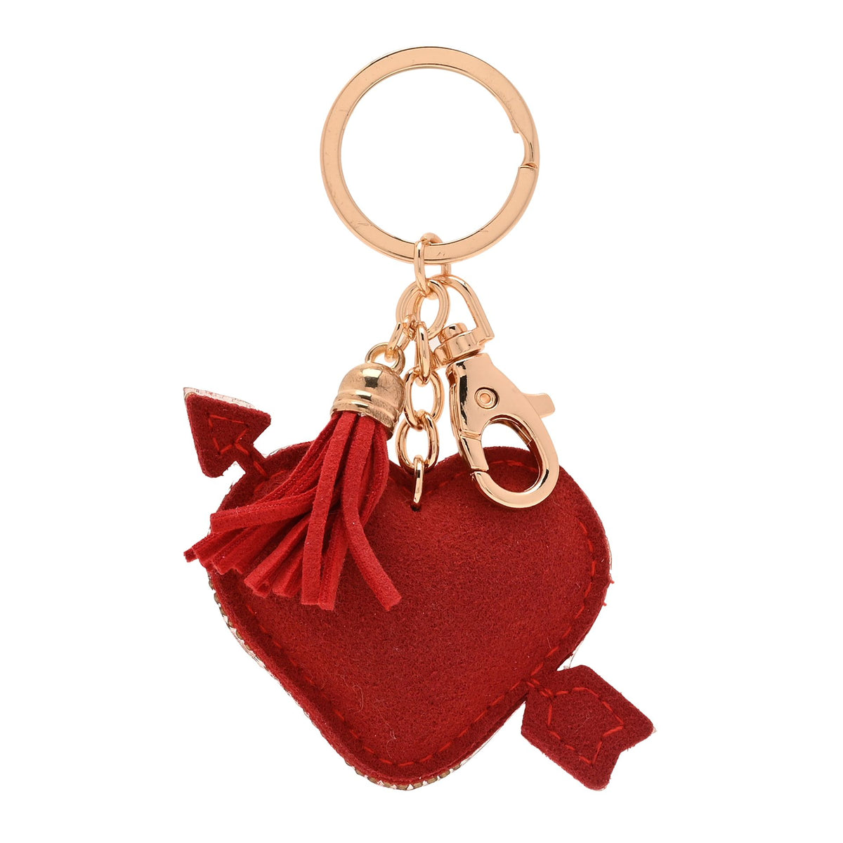 The Feel Good Club Lovestruck Heart Diamante Bag Charm Keyring