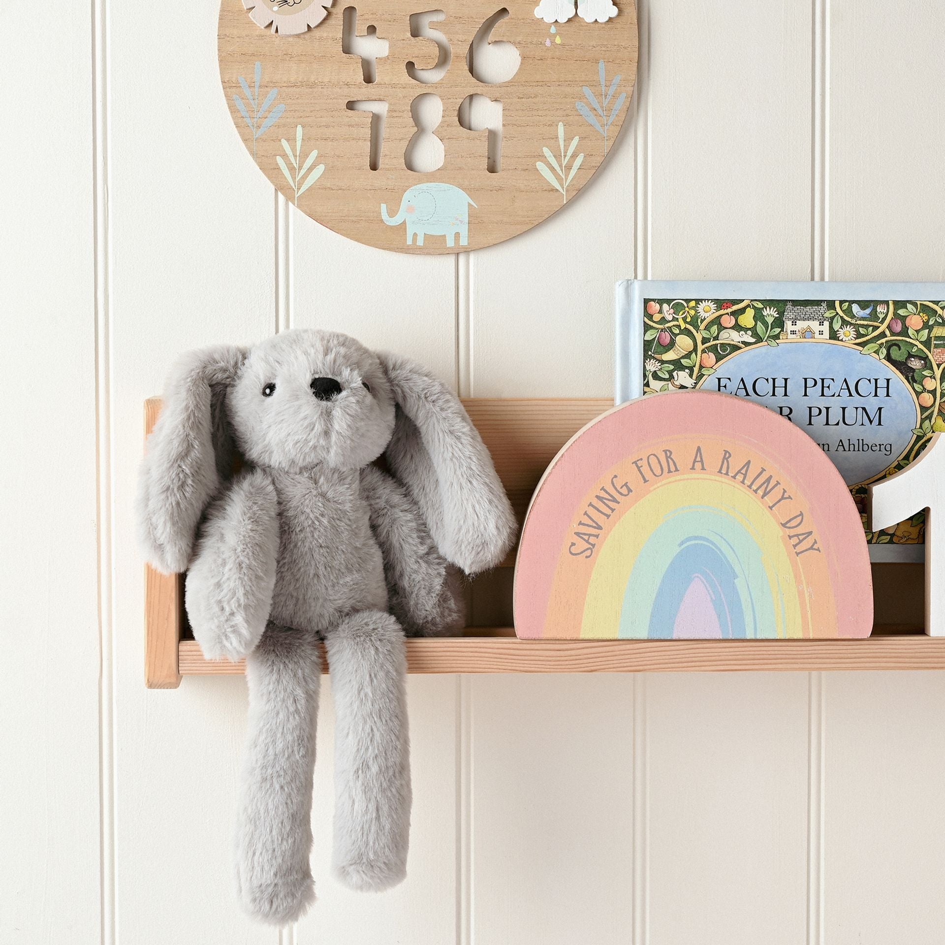 Theo The Plush Long  Leg Grey Bunny  35 cm