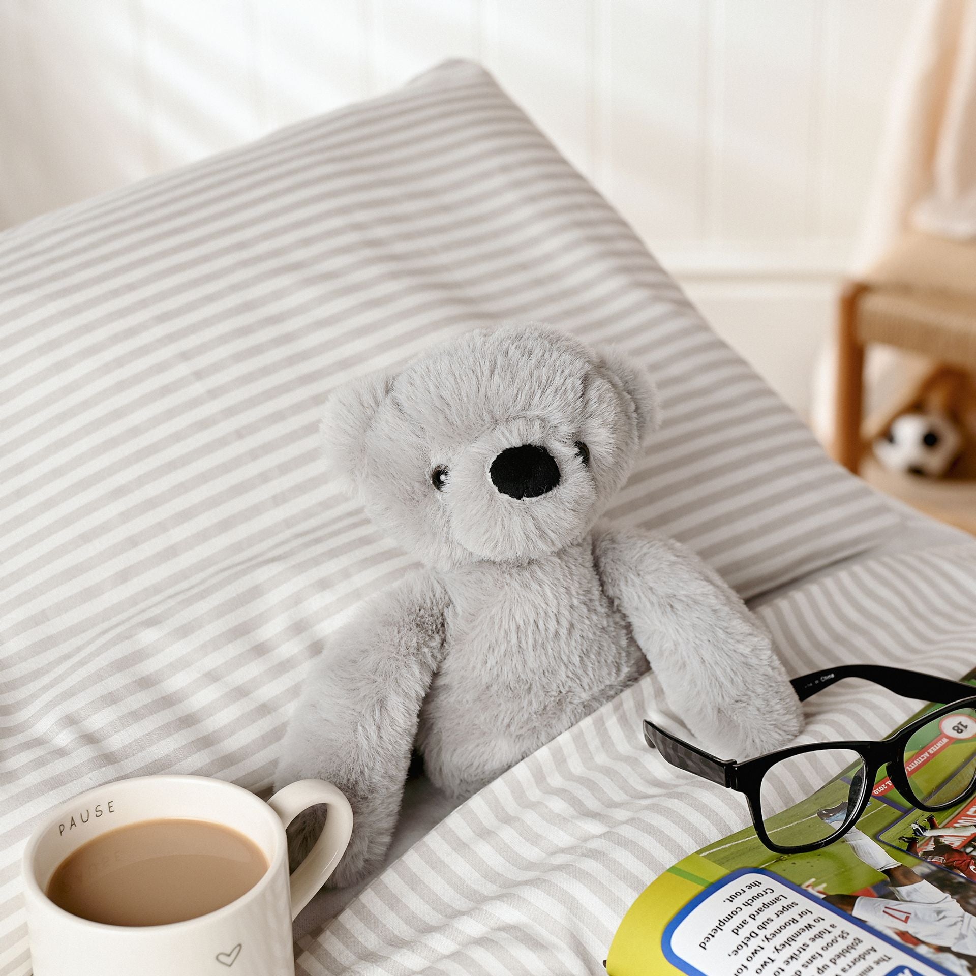 Ste The Plush Long Leg Grey Teddy Bear 30 cm
