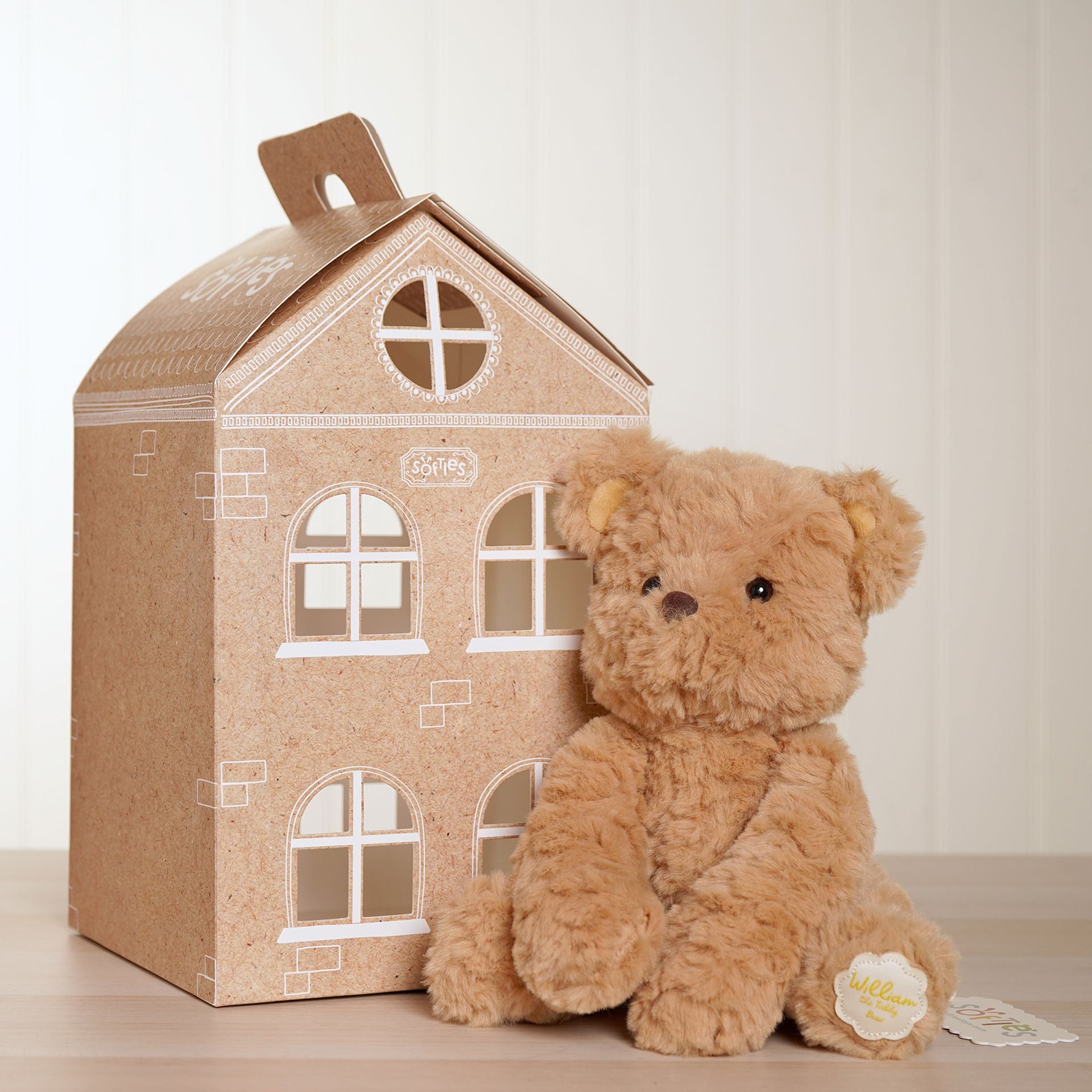 William The Plush Sitting Brown Teddy Bear 22 cm