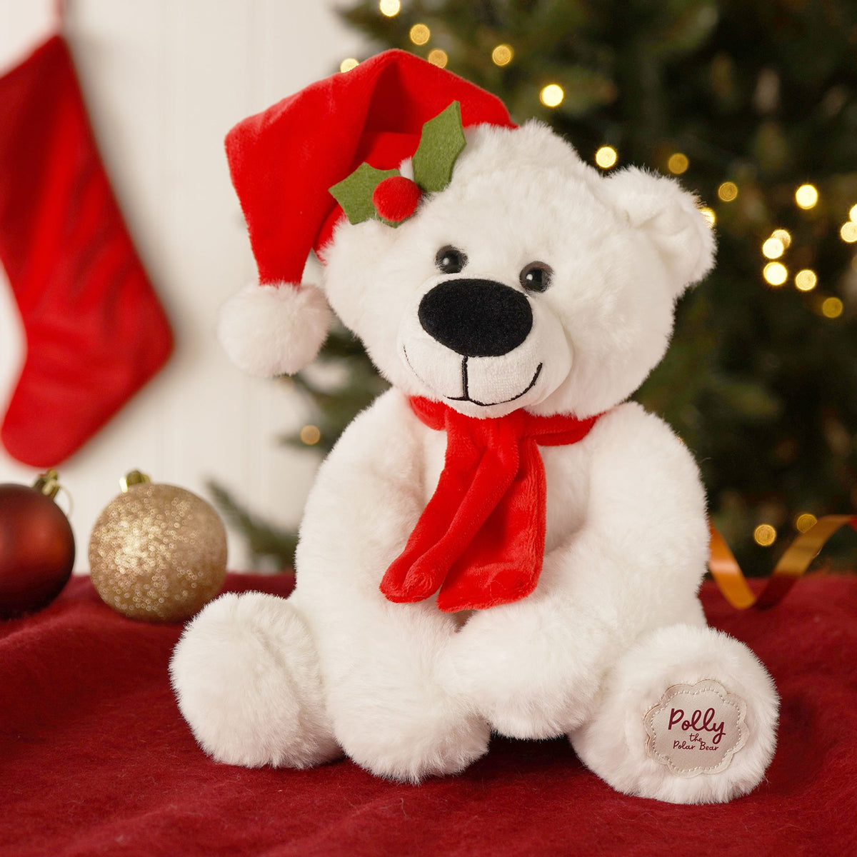 Polly The Plush Christmas Polar Bear 28cm