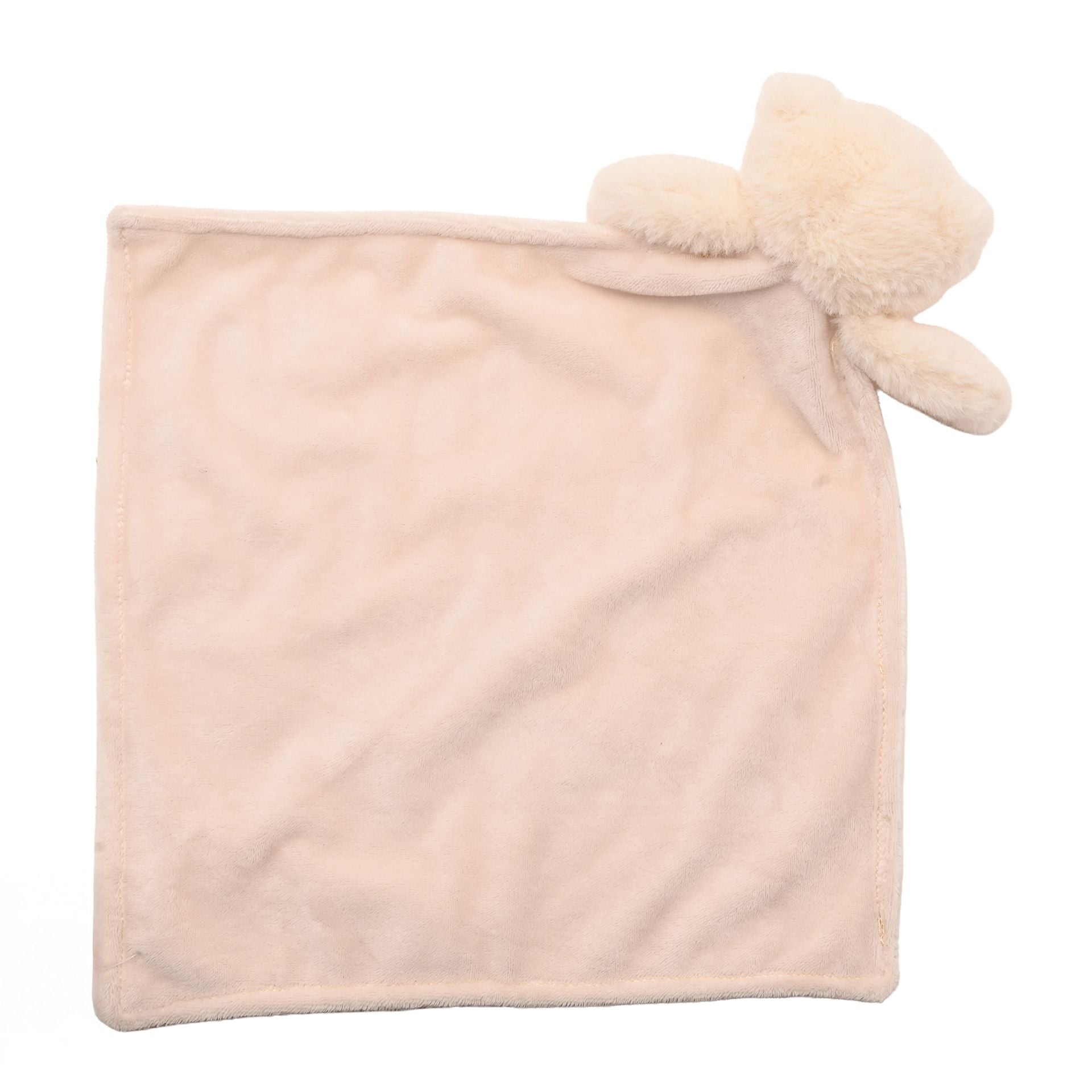 Softies Baby Comforter - Lola Bear - White Two Side Short Plush 27cm x 27cm