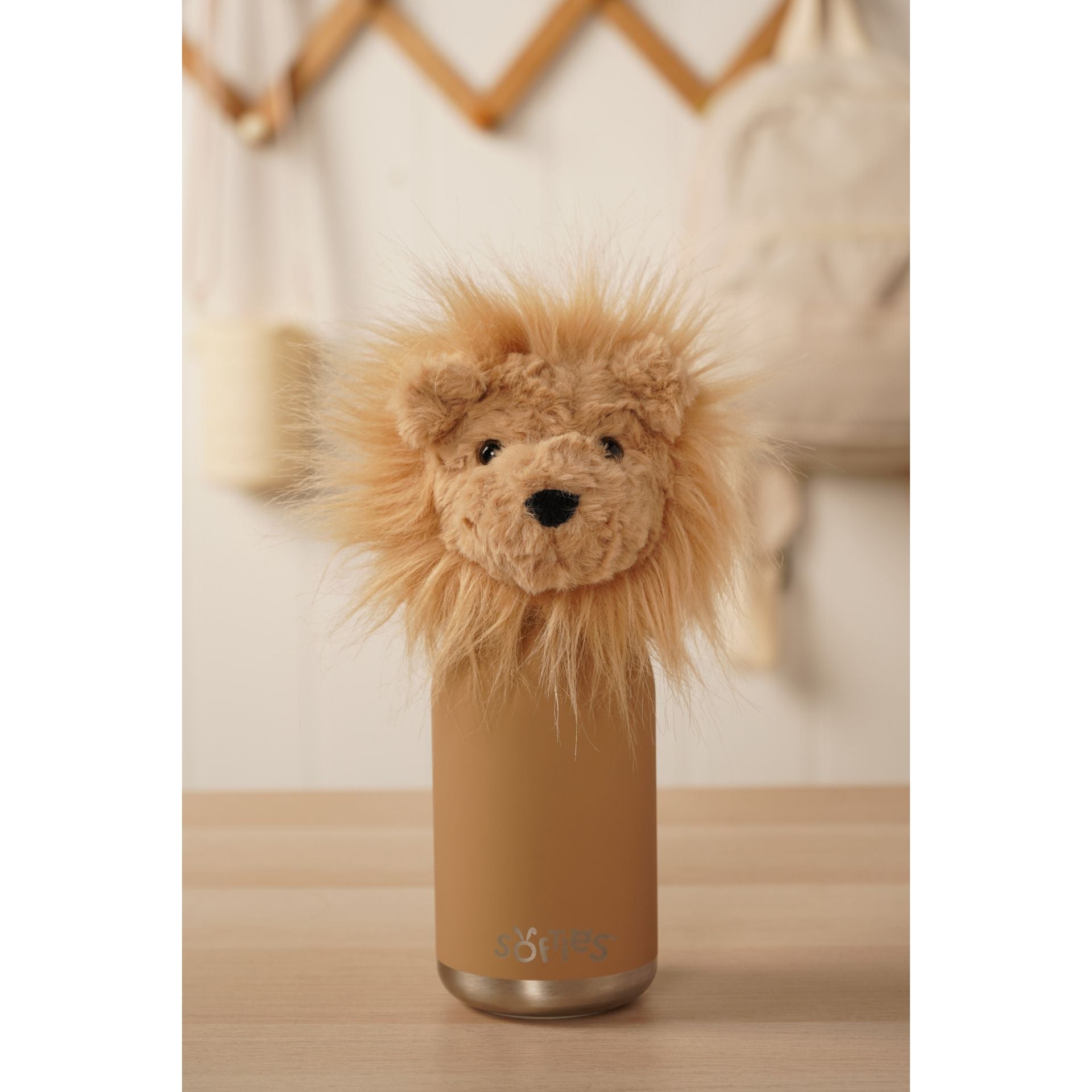 Leo The Plush Lion Light Brown Stainless Steel Water Bottle 23cm / 500ml