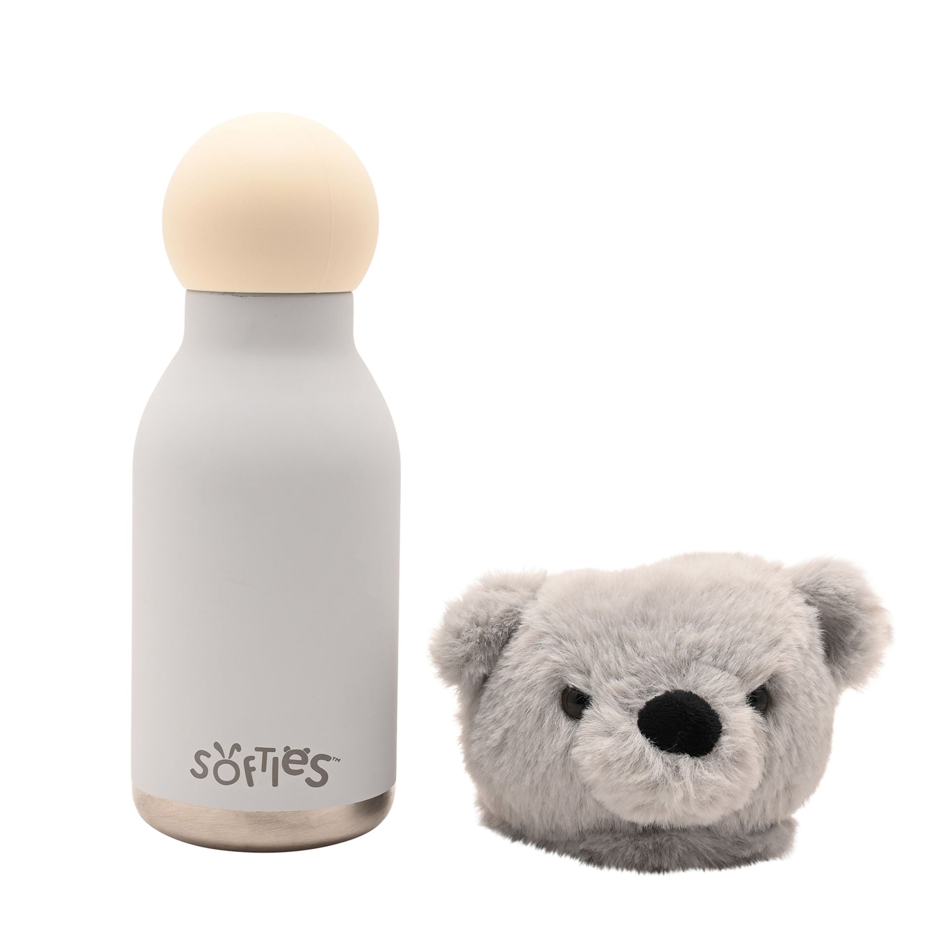 Ste The Plush Teddy Grey Stainless Steel Water Bottle 23cm / 500ml