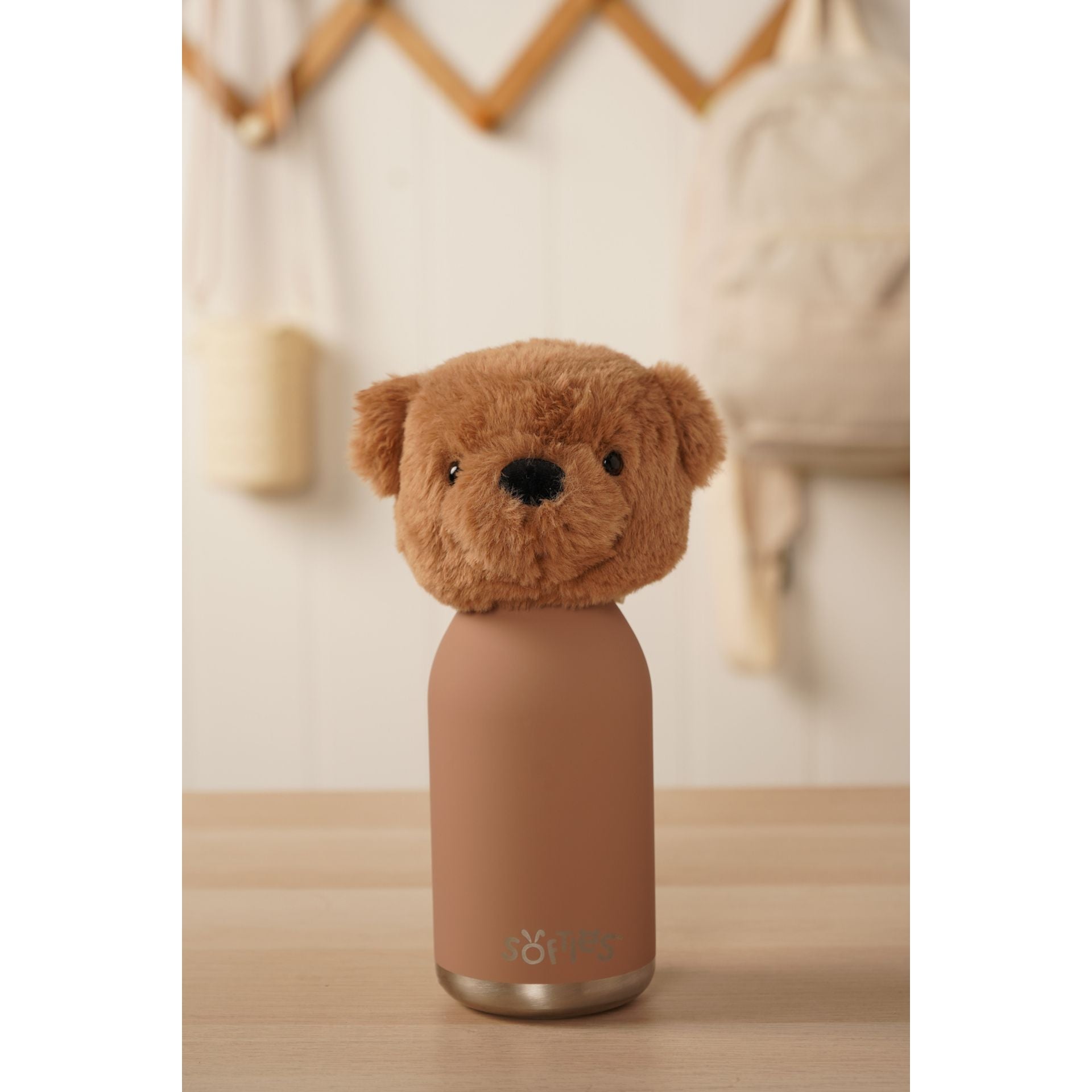 Hampton The Plush Teddy Dark Brown Stainless Steel Water Bottle 23cm / 500ml