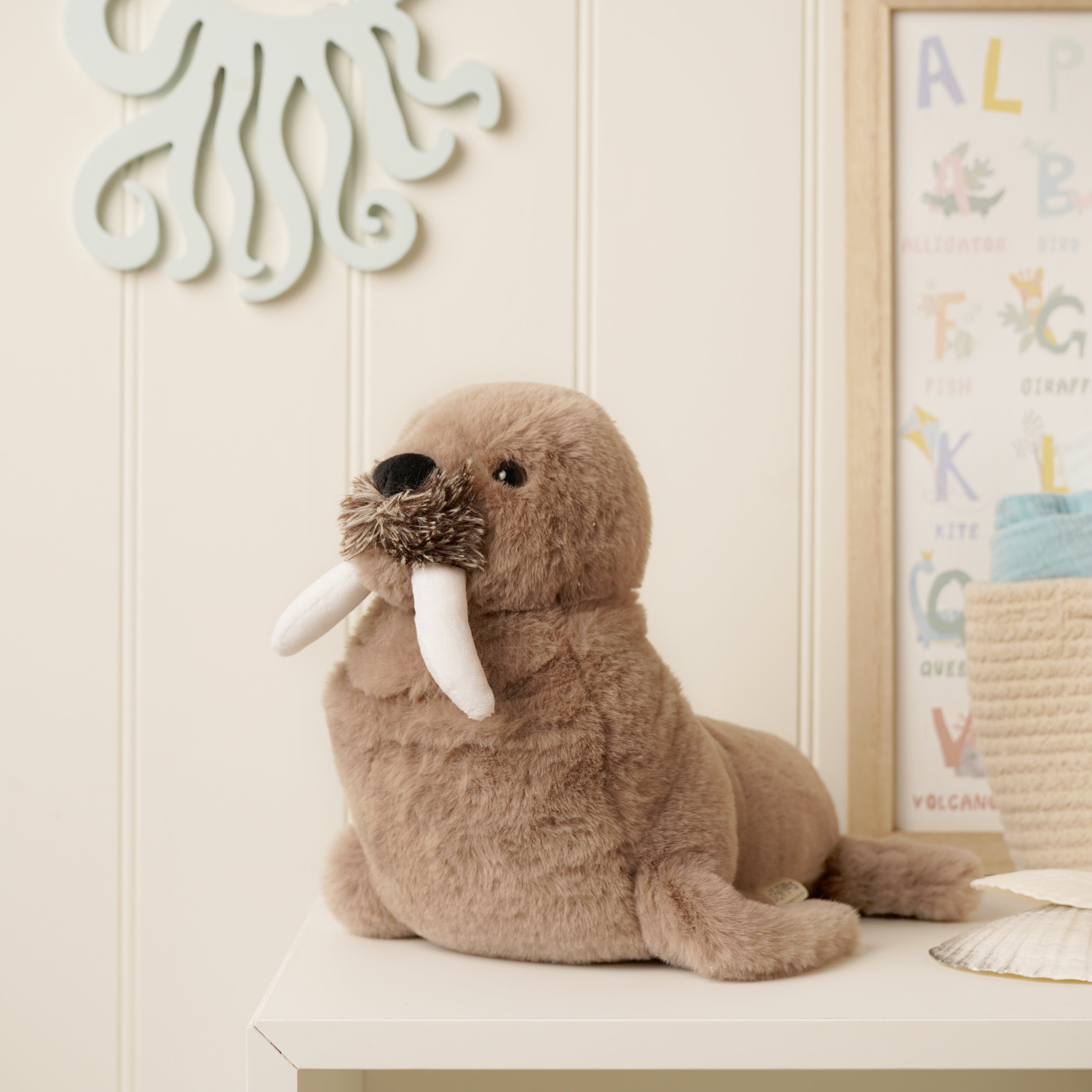 Walter The Plush Brown Walrus Glow In The Dark Teeth 30 cm