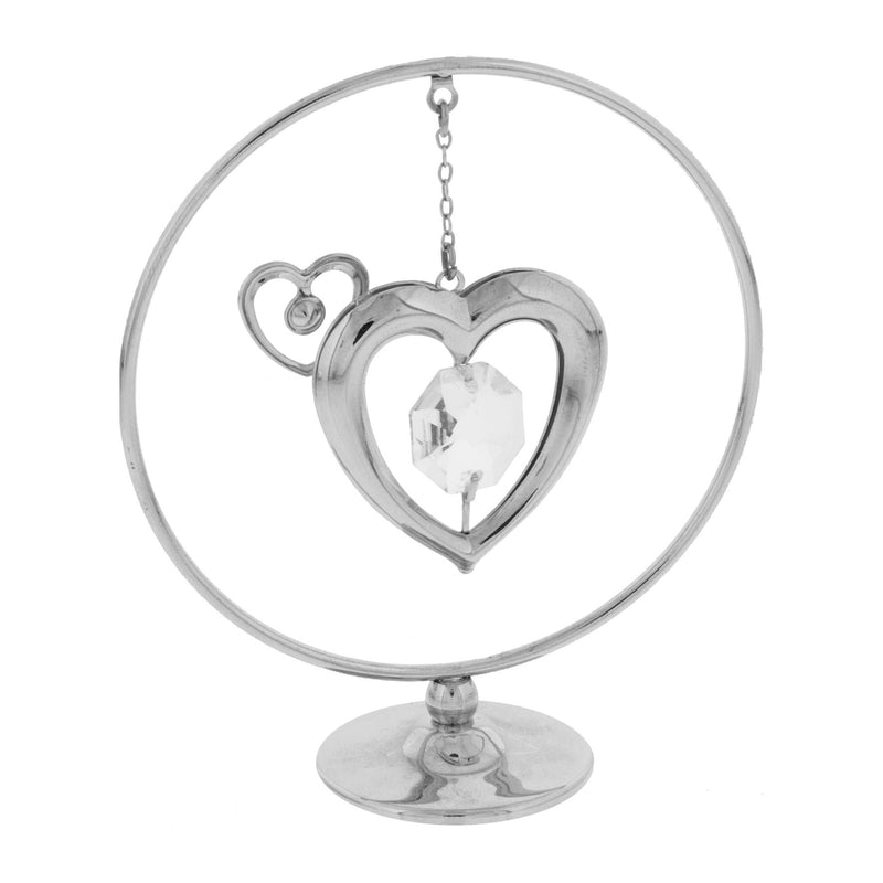 Crystocraft Freestand Mobile - Heart With Crystal