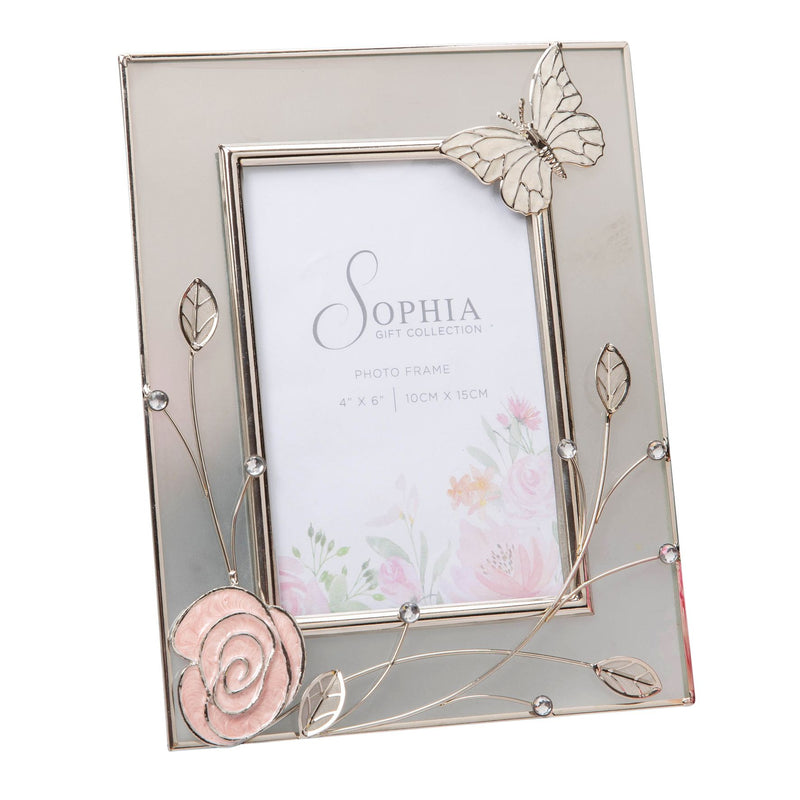 Sophia Glass & Wire Photo Frame with Butterfly 4" x 6"