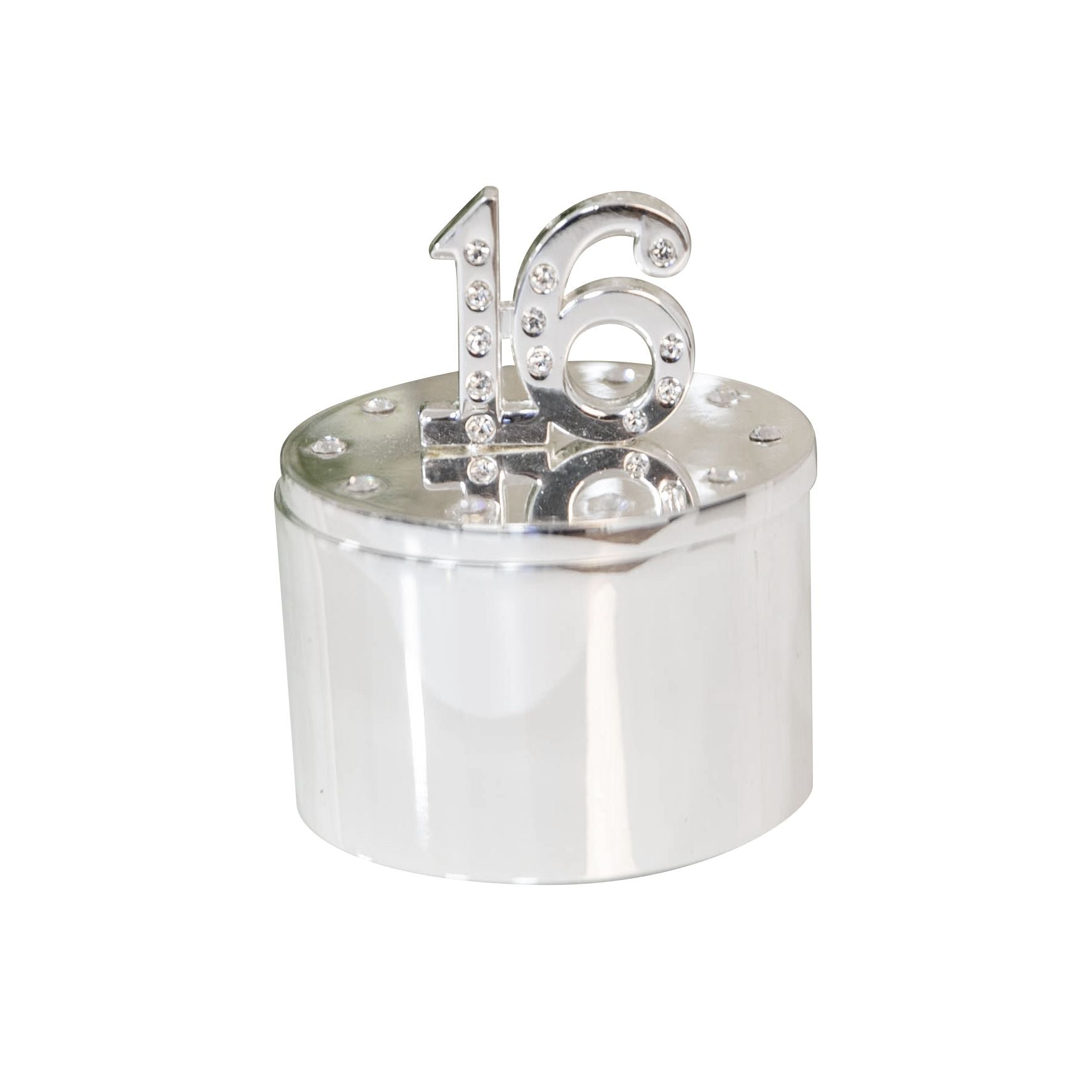 Milestones Silverplated Trinket Box With Crystal 16