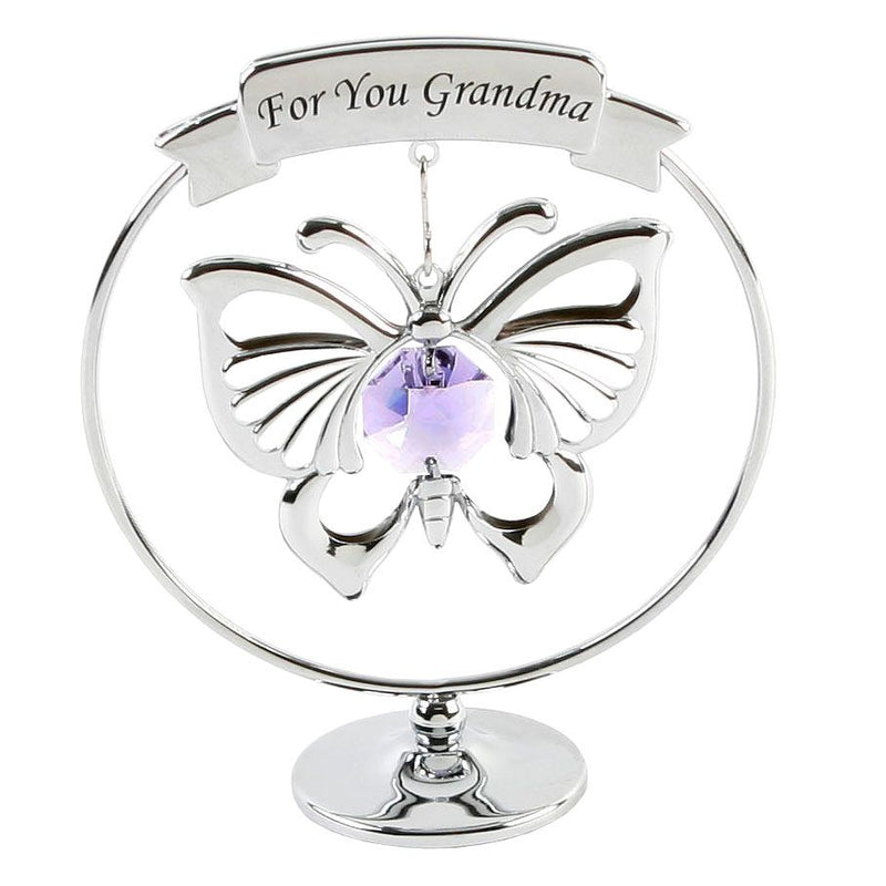 Crystocraft Chrome Plated Circle - 'For You Grandma'