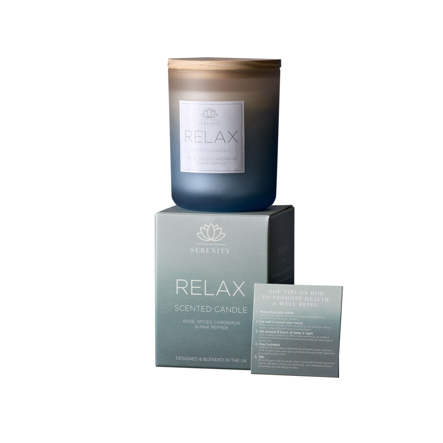 Serenity Relax Candle 120g Rose, Cardamon & Pink Pepper