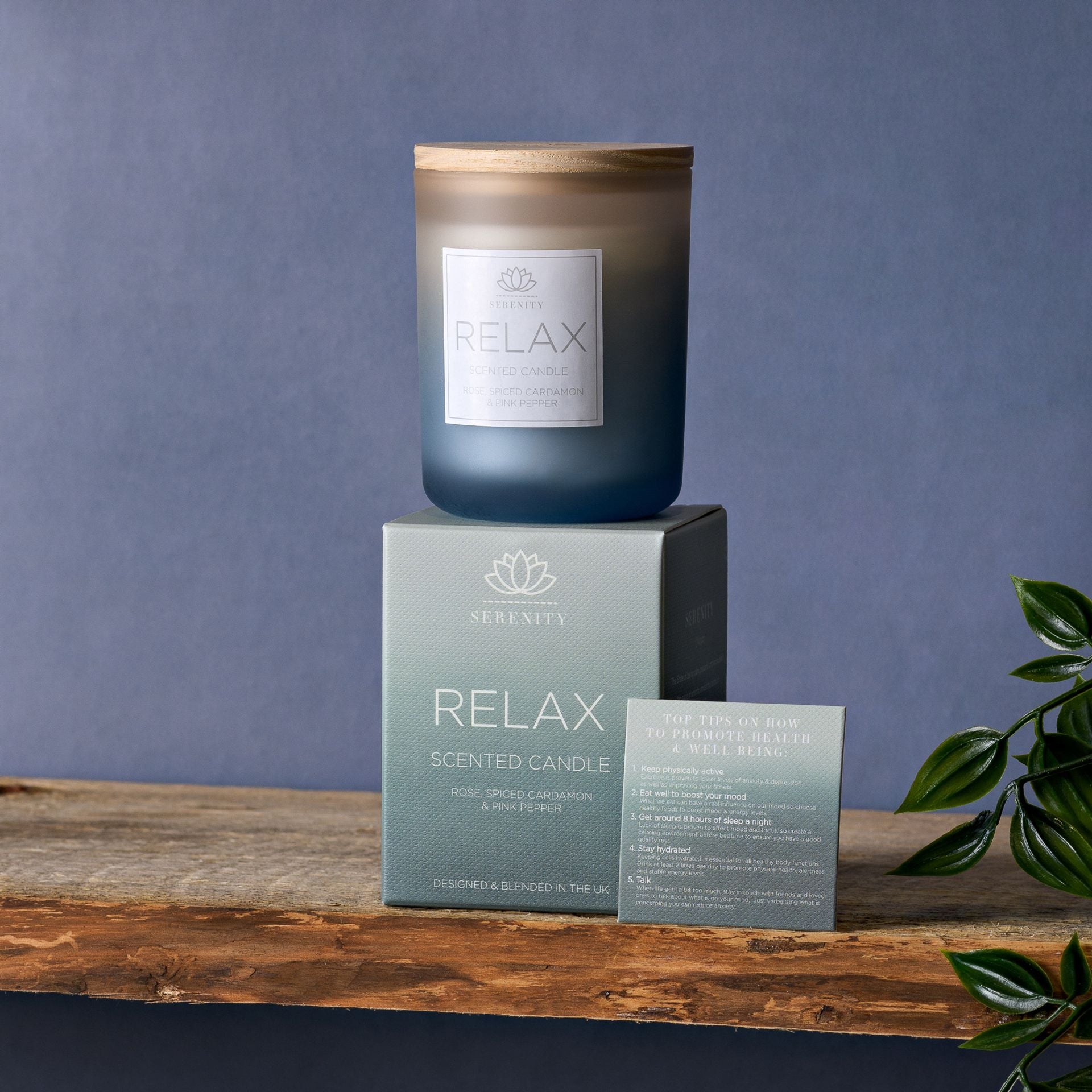 Serenity Relax Candle 120g Petitgrain, Rose & Sandalwood