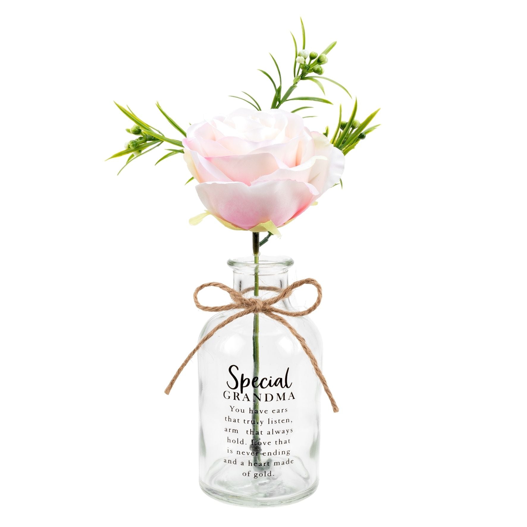 Peaches & Cream Flower in Glass Jar - Grandma