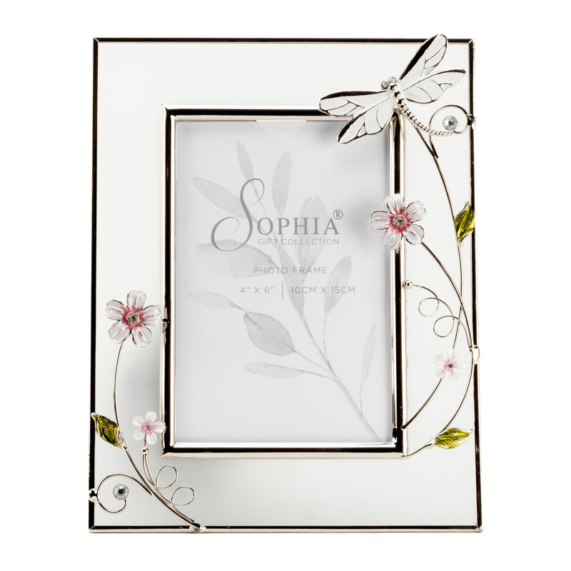 Sophia Classic Glass & Wire Dragonfly Frame 4" x 6"