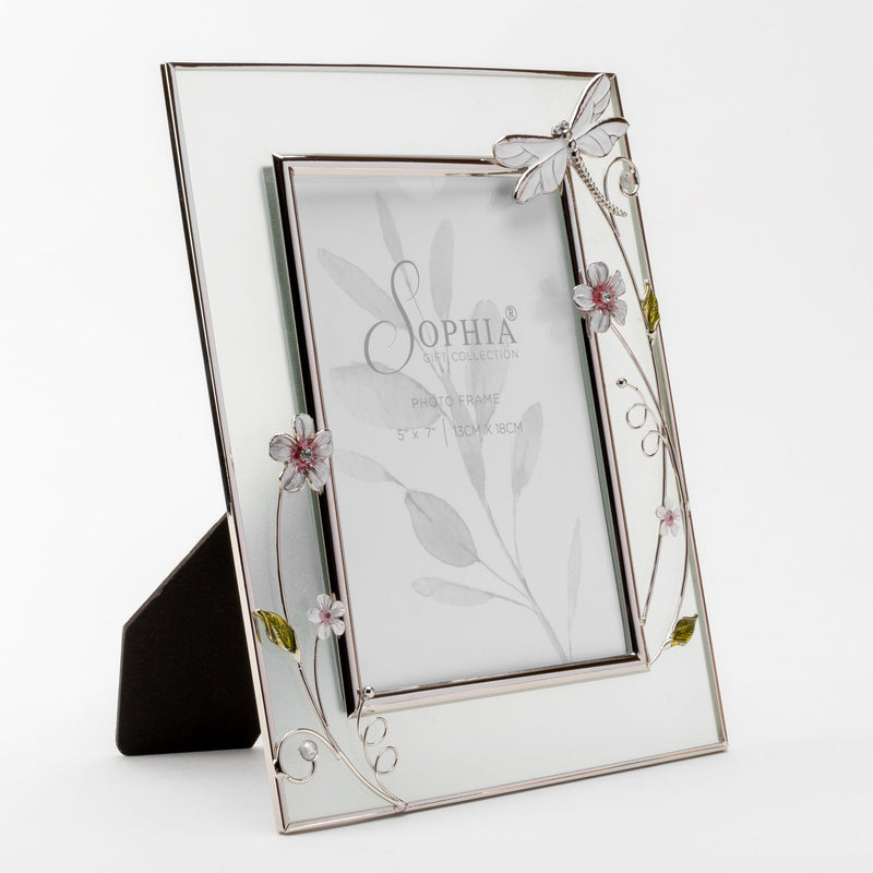 Sophia Classic Glass & Wire Dragonfly Frame 5" x 7"