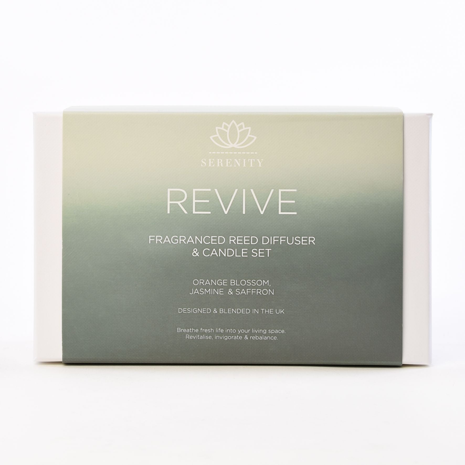 Serenity Revive 70g Candle & 50ml Diffuser Orange,Jasmine & Saffron